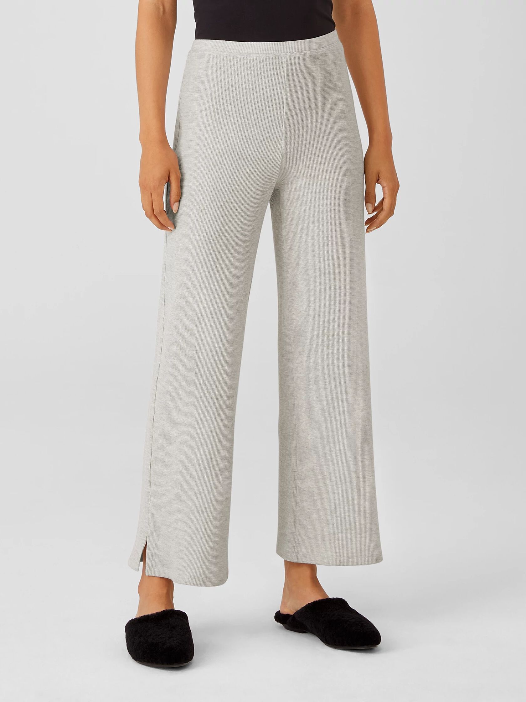 Cozy Waffle Knit Straight Pant