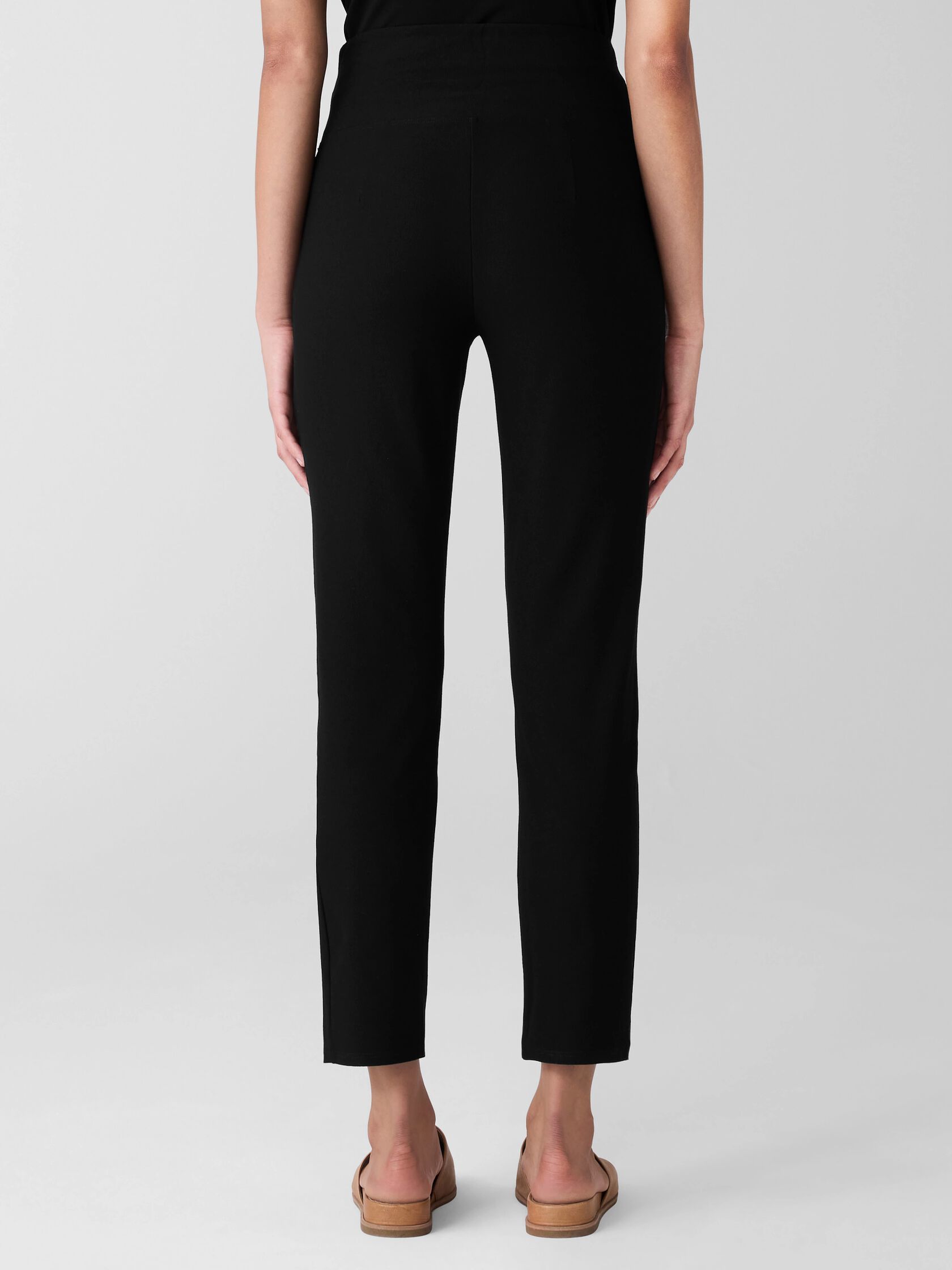 Washable Stretch Crepe High-Waisted Pant