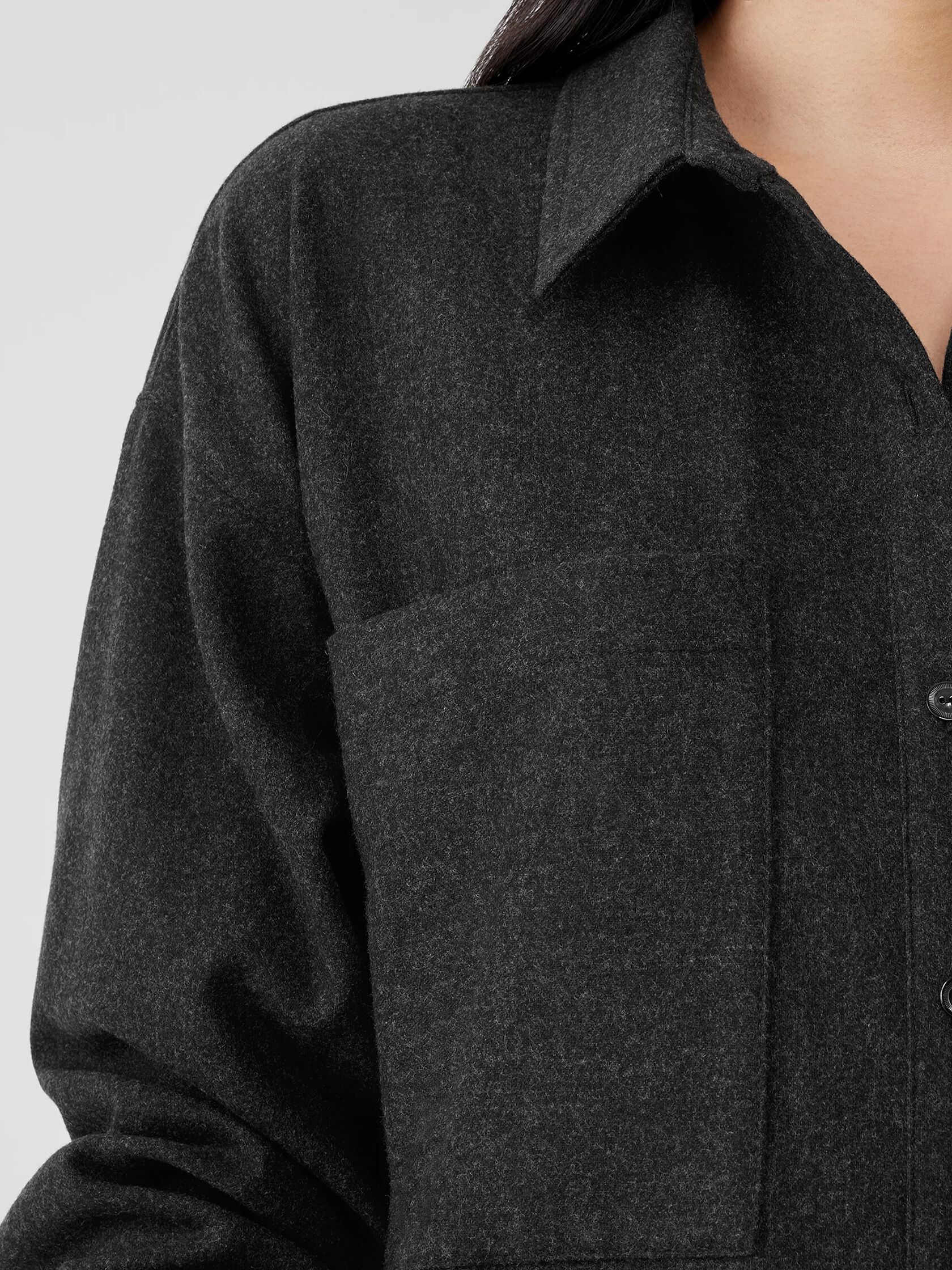 Soft Wool Flannel Classic Collar Shirt