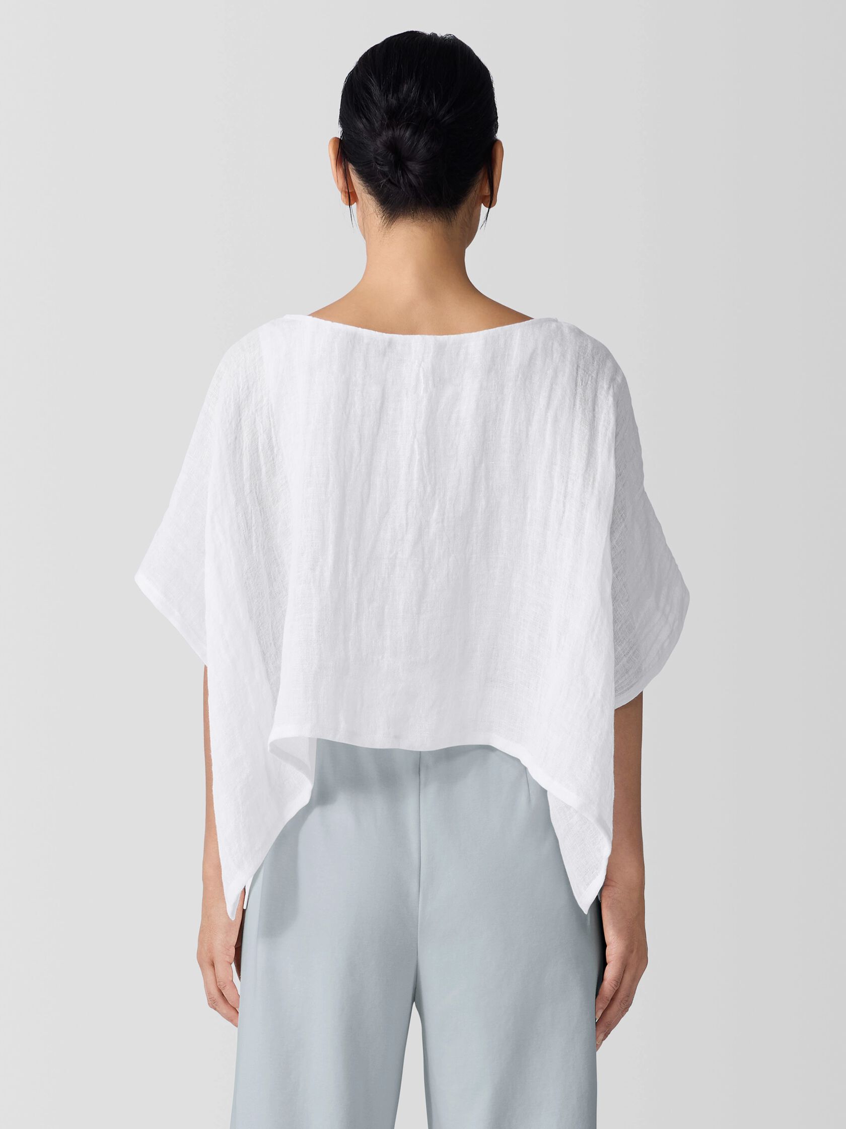 Organic Linen Gauze Bateau Neck Poncho