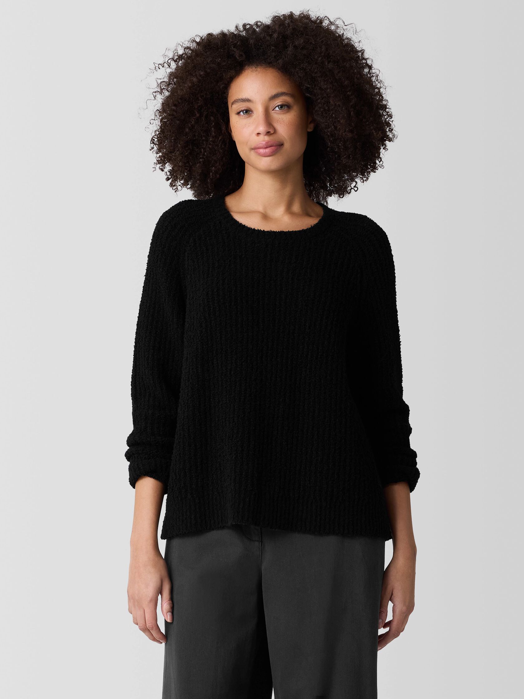Cotton Fluff Crew Neck Top