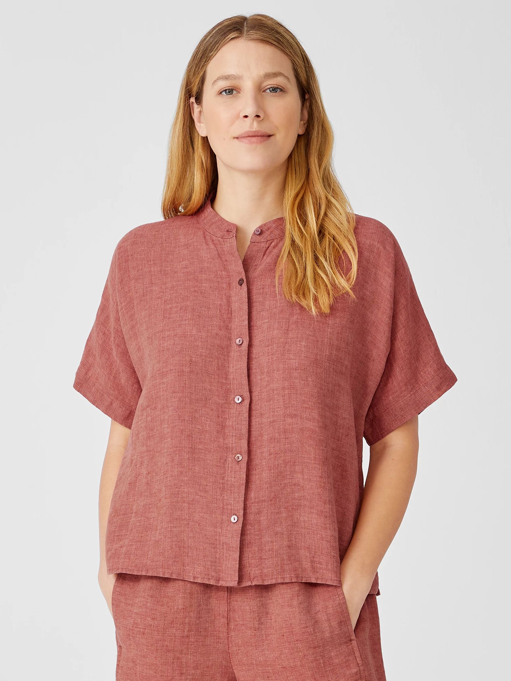 Washed Organic Linen Delave Shirt