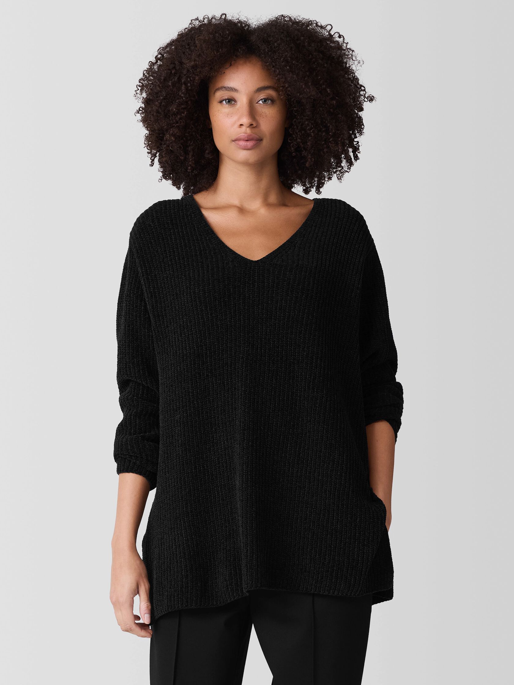 Organic Cotton Chenille V-Neck Top