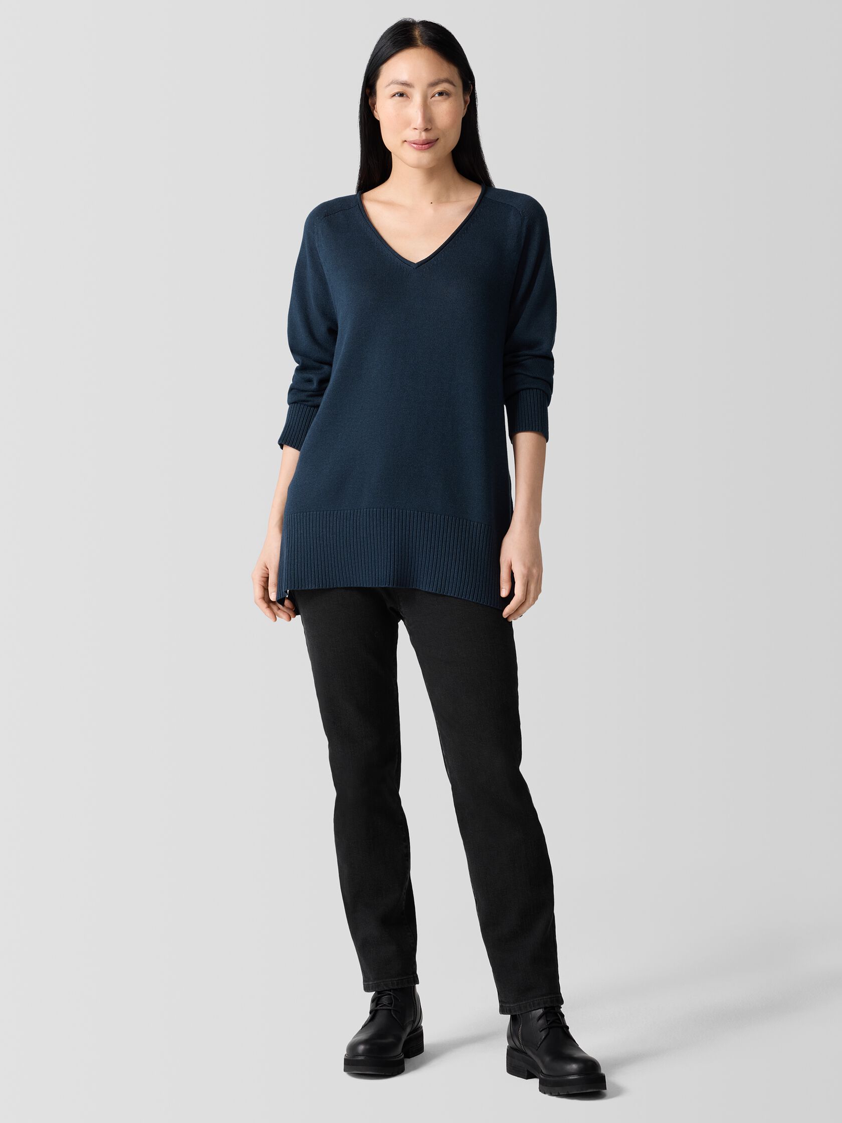 Peruvian Cotton Blend V-Neck Top