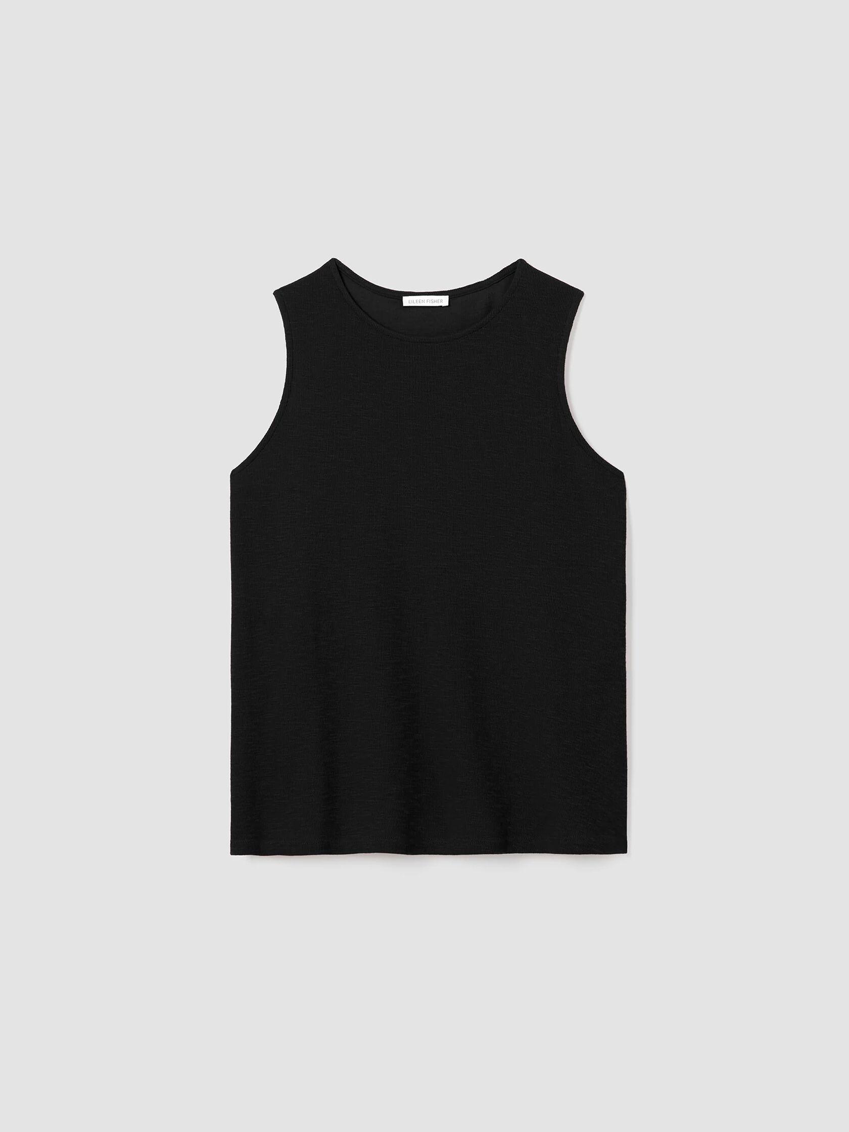Organic Cotton Slubby Rib Knit Crew Neck Tank