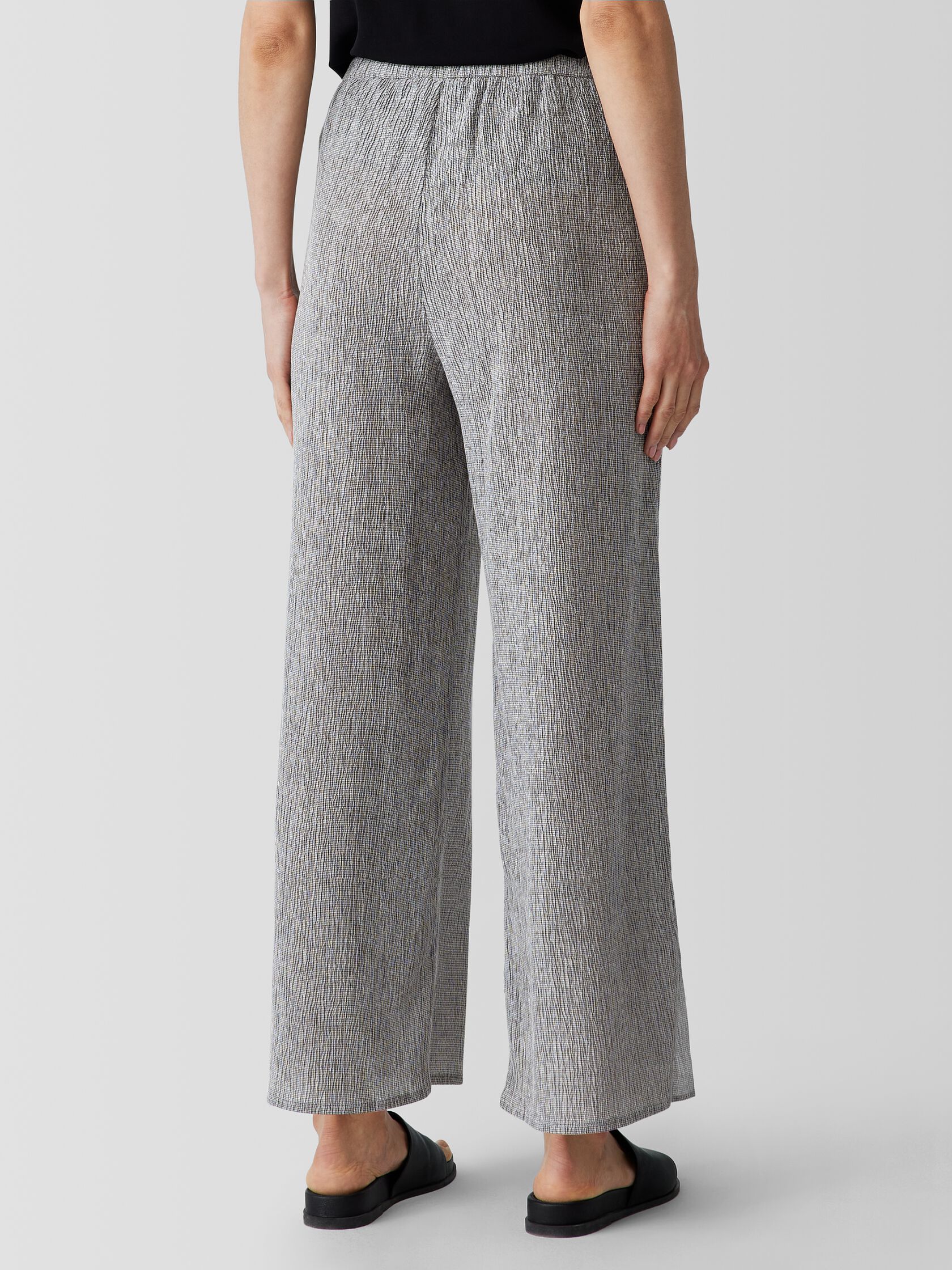 Woven Pliss&eacute; Wide-Leg Pant