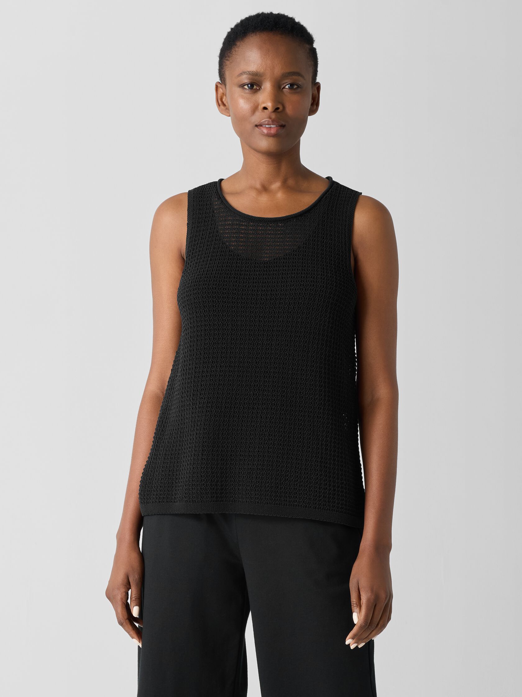 Organic Cotton Cord Sheen Round Neck Tank