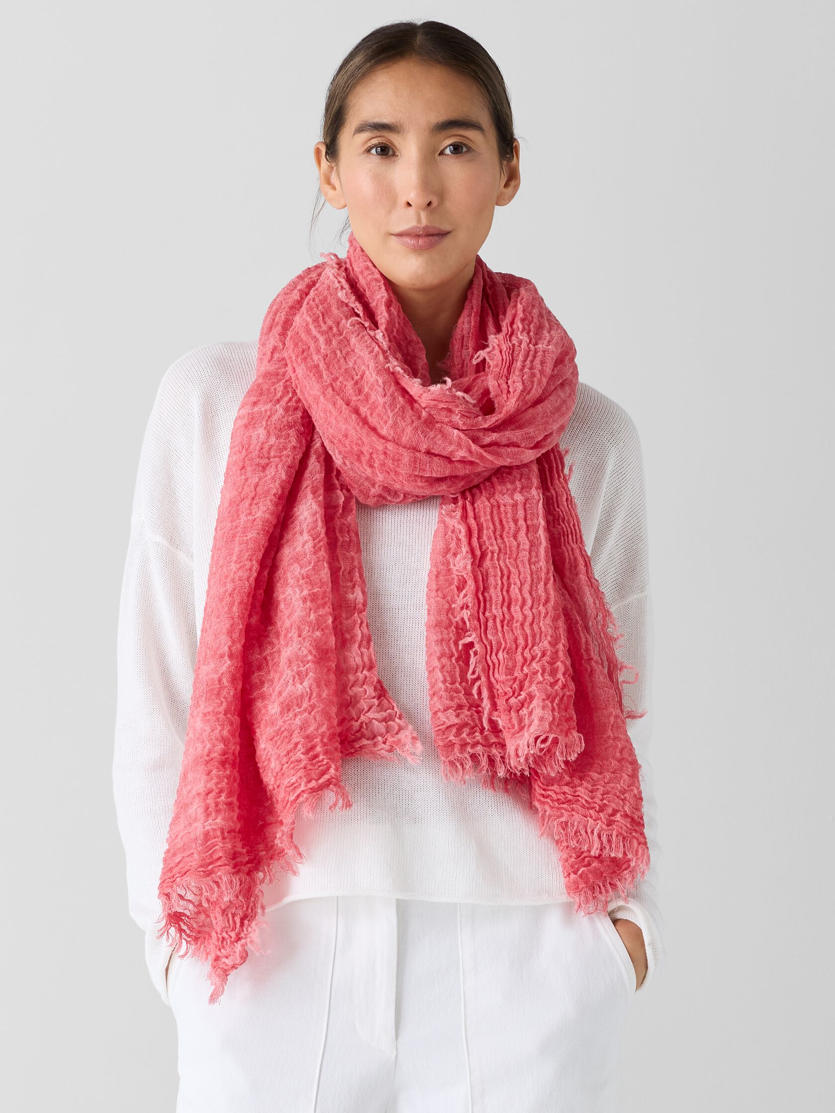 Textured Maltinto Wool Gauze Scarf