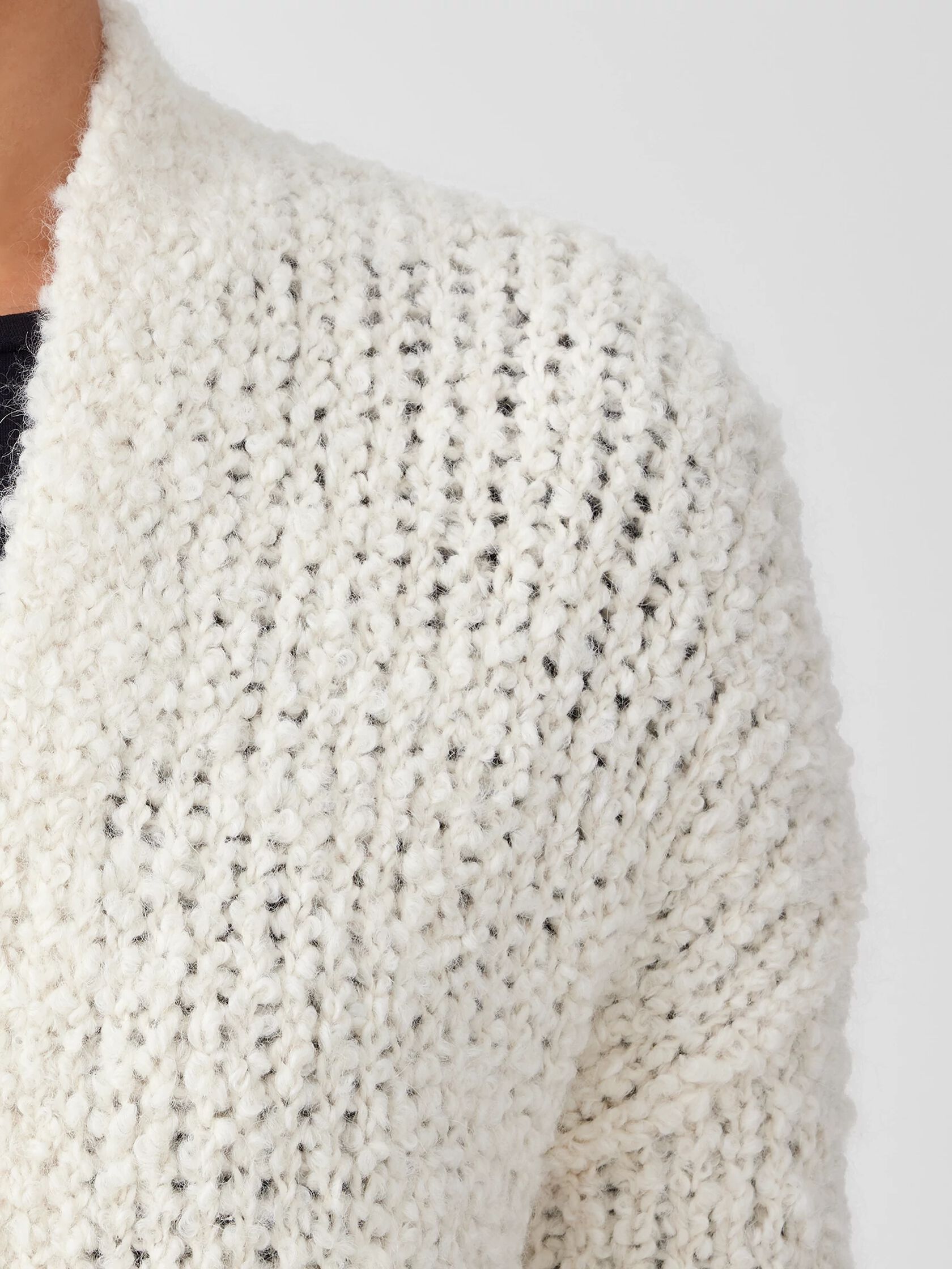 Peruvian Alpaca Loop High Collar Cardigan