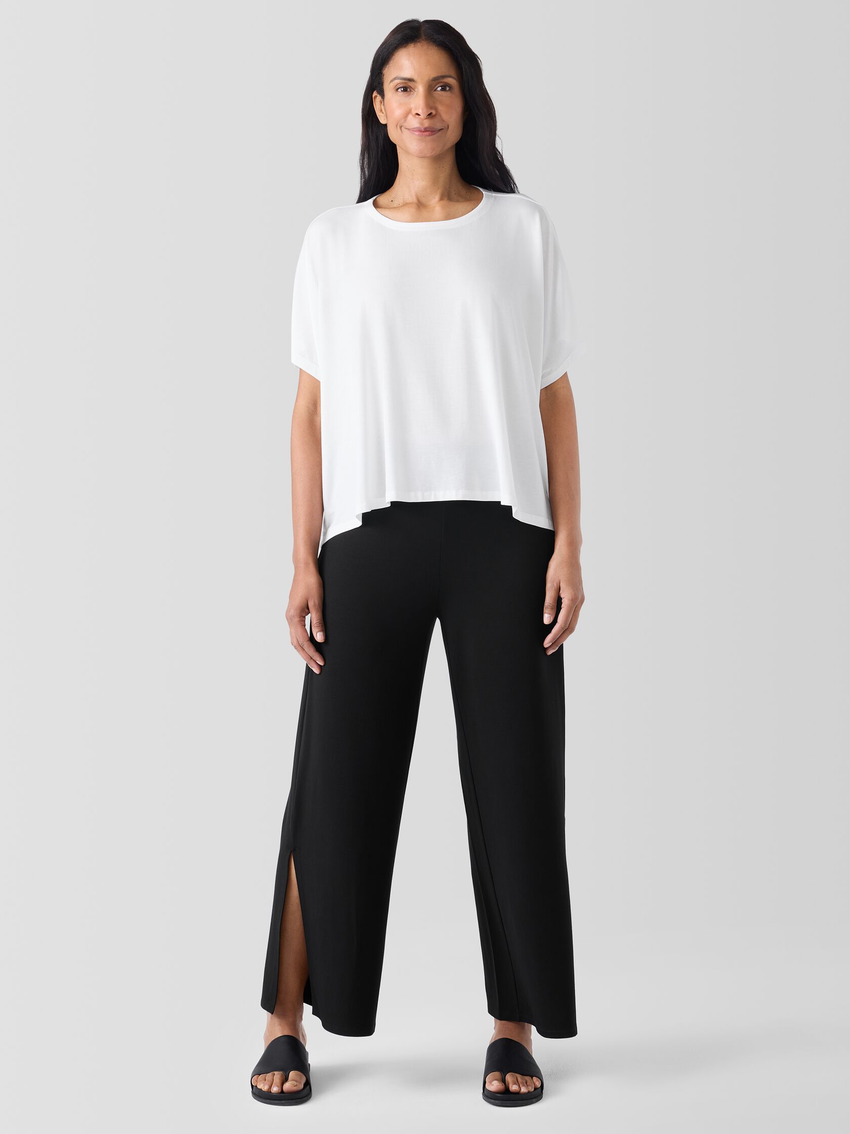 Fine Jersey Crew Neck Box-Top