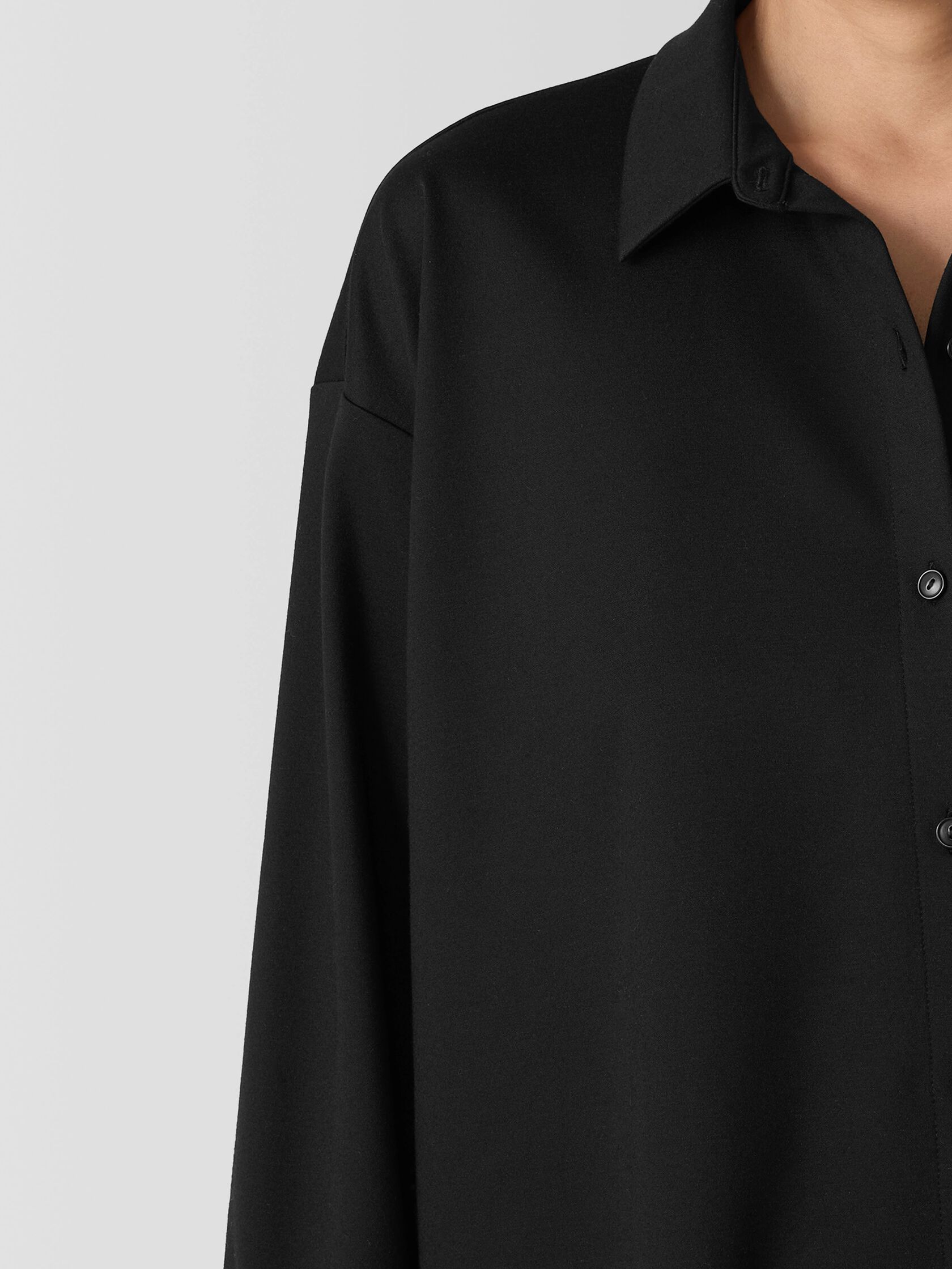 Lightweight Ponte Classic Collar Long Shirt