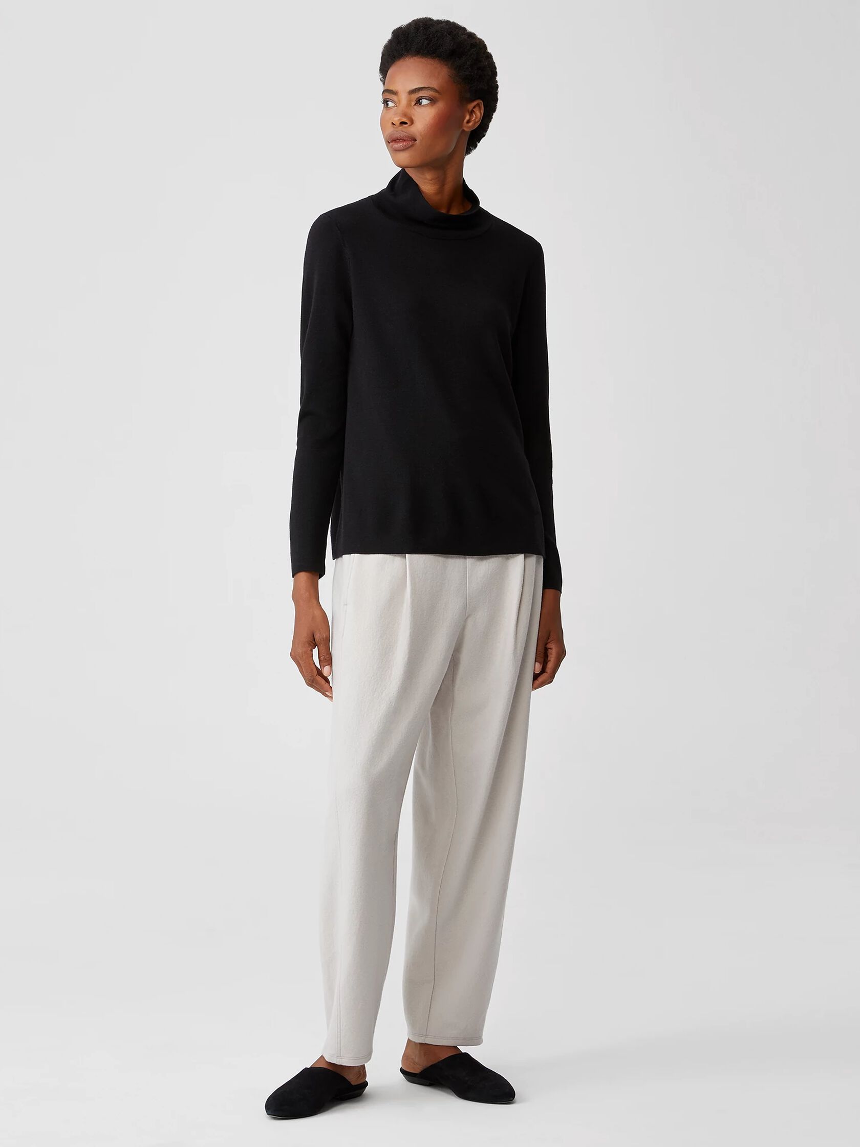 Ultrafine Merino Scrunch Neck Top