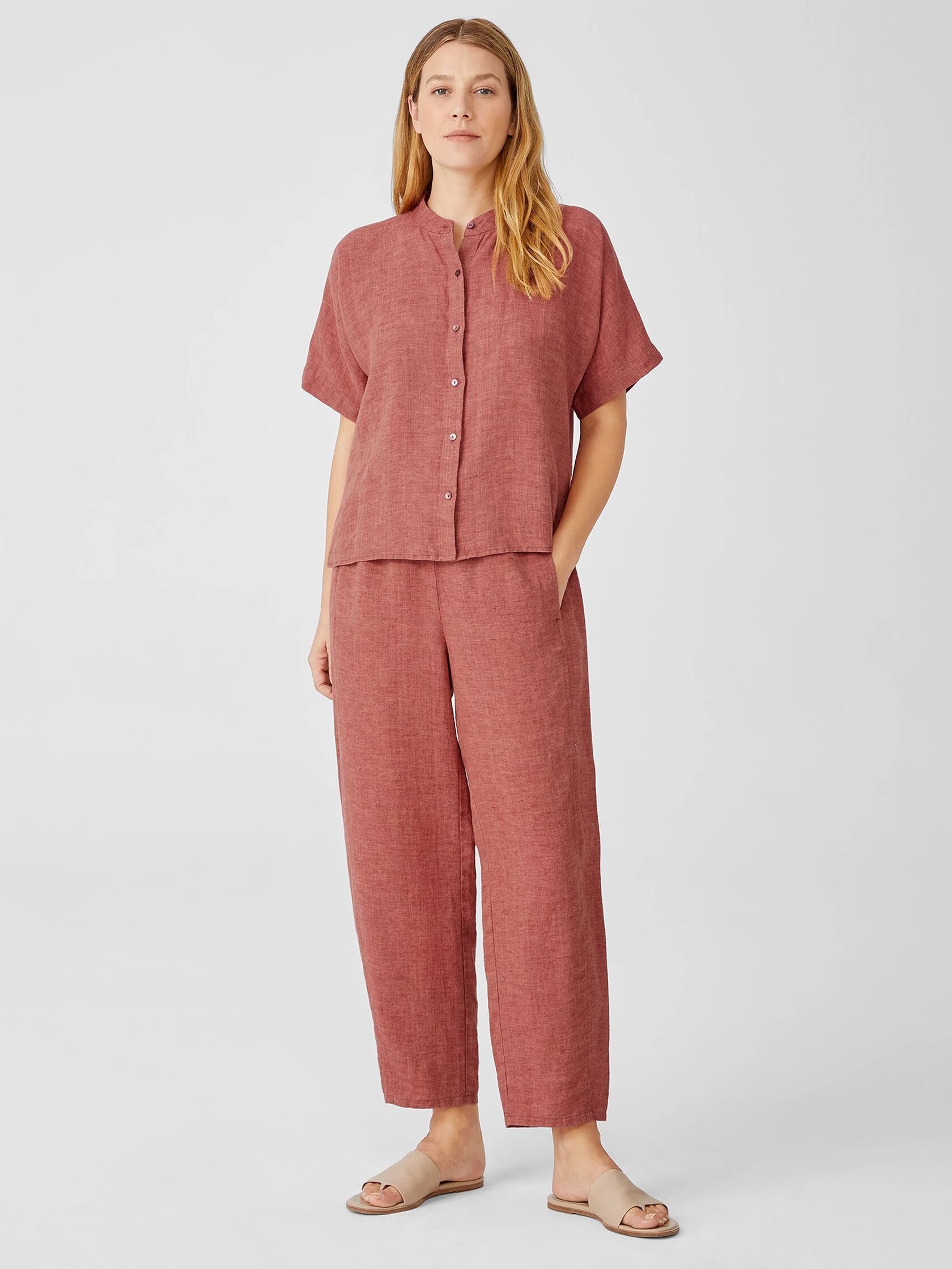 Washed Organic Linen Delave Shirt