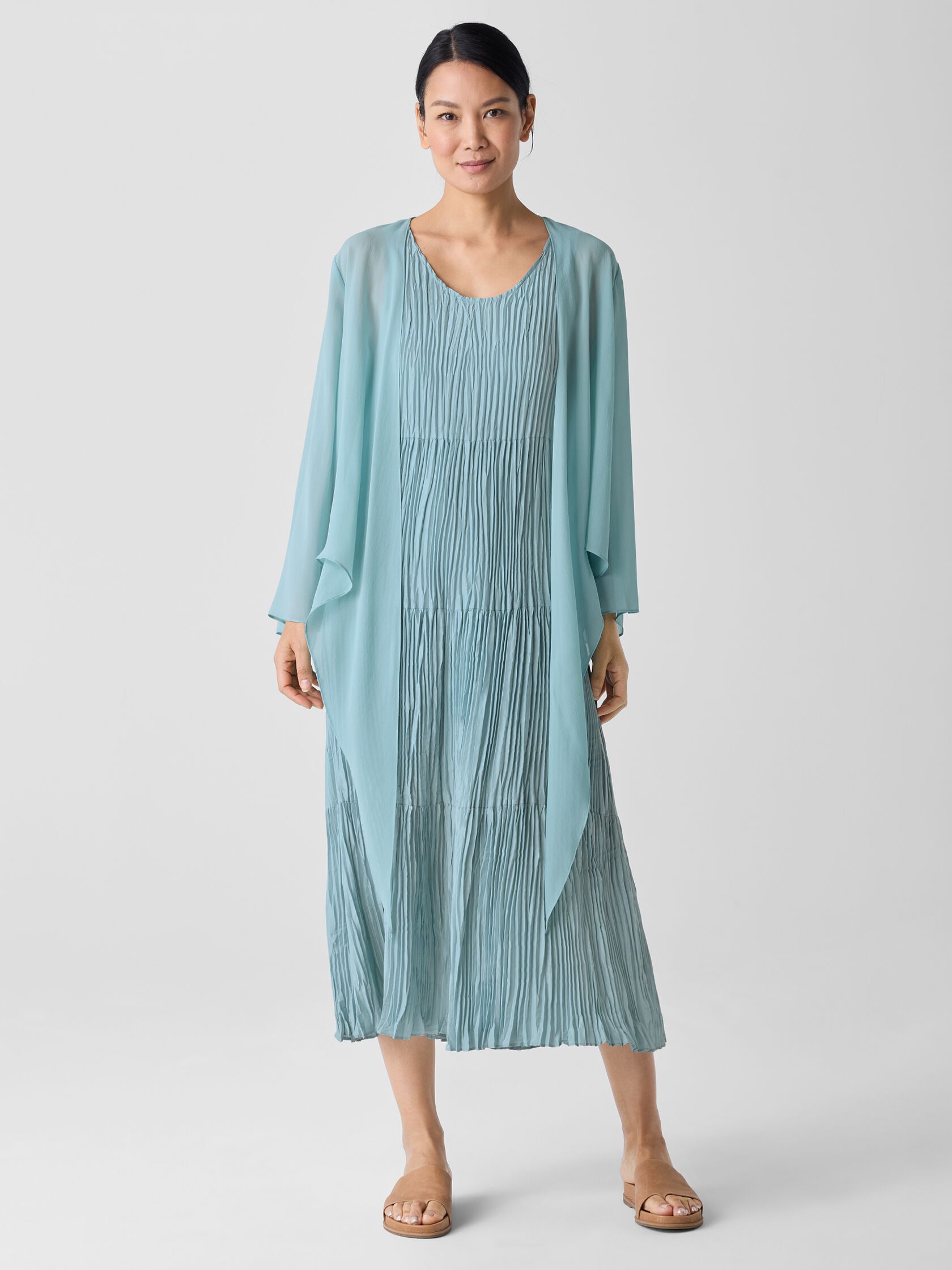 Sheer Silk Georgette Tie Jacket