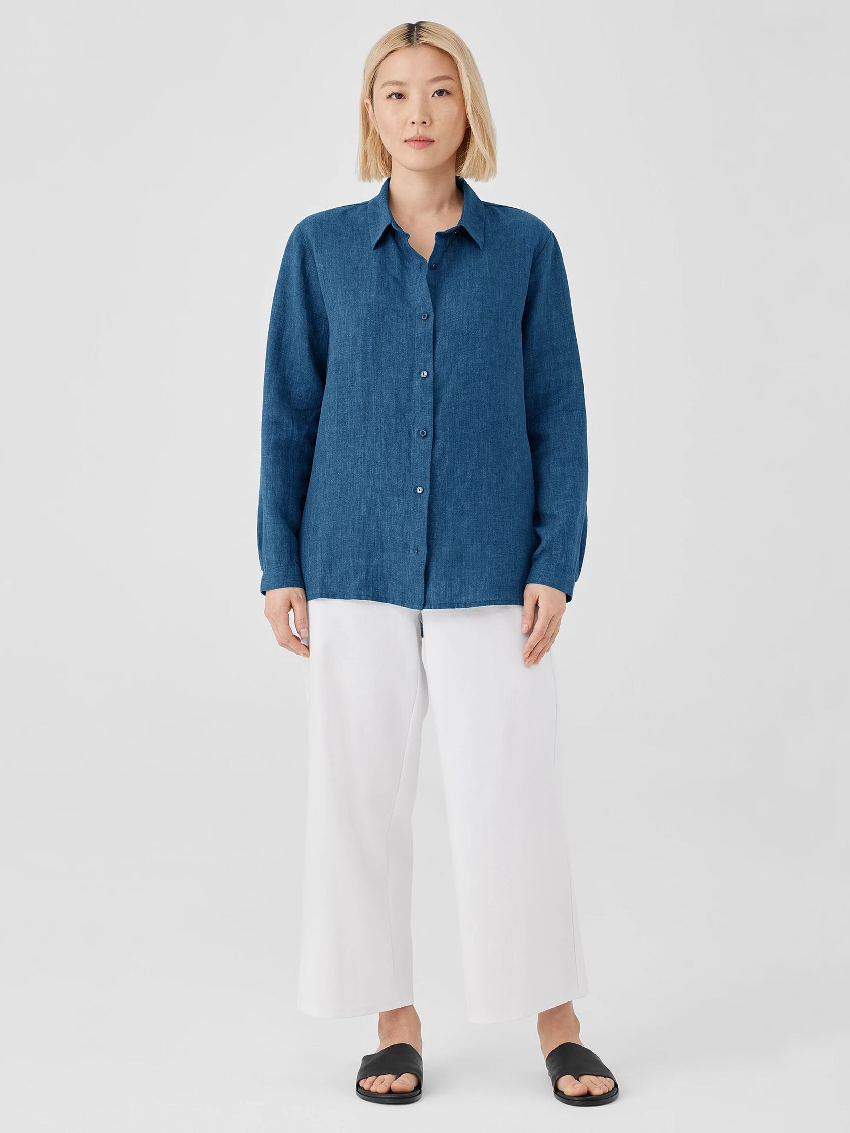 Cotton Blend Ponte Wide-Leg Pant