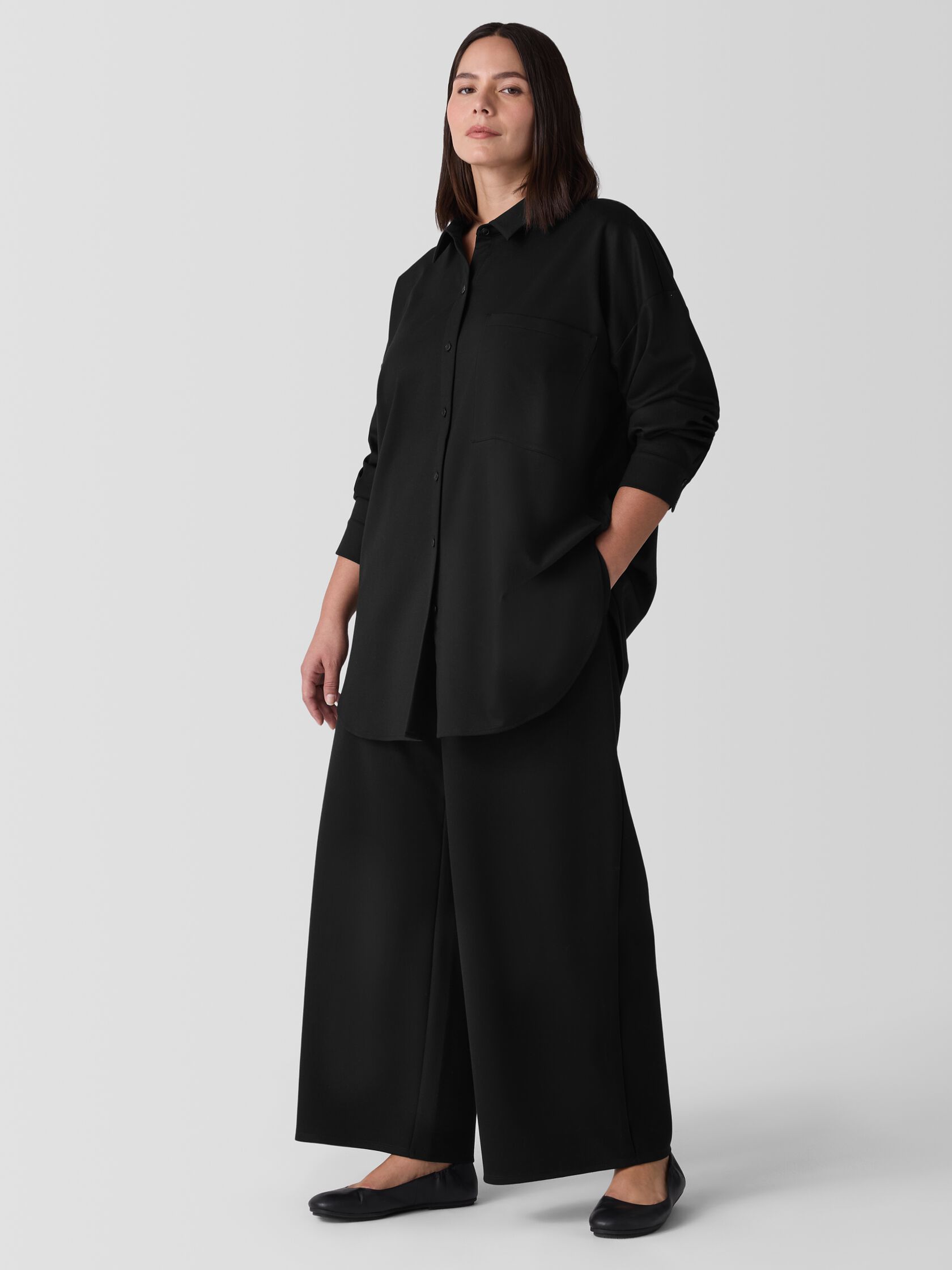 Lightweight Ponte Wide-Leg Pant