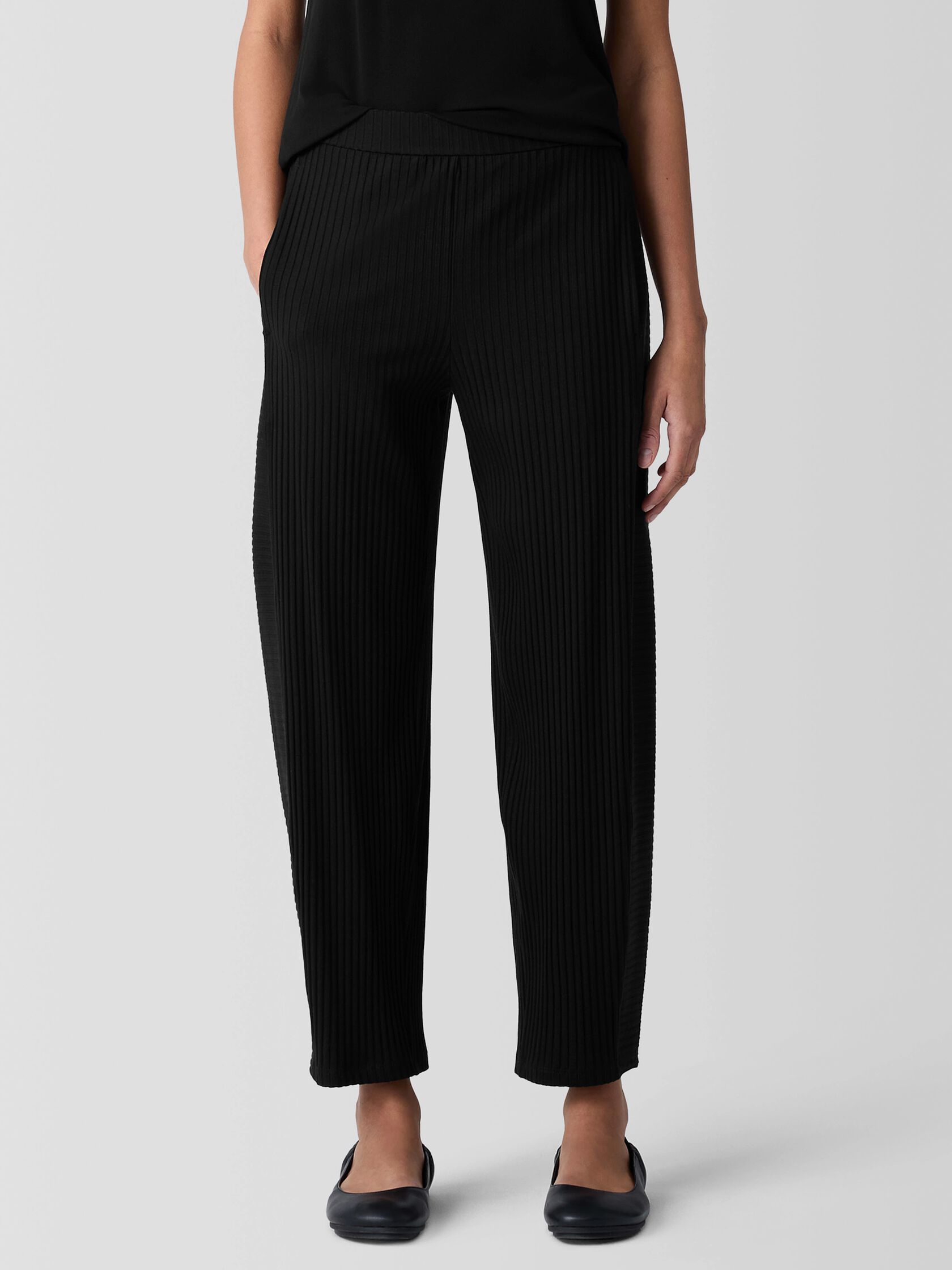 Textured Stretch Rib Lantern Pant