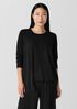 Fine Stretch Jersey Knit Asymmetrical Top