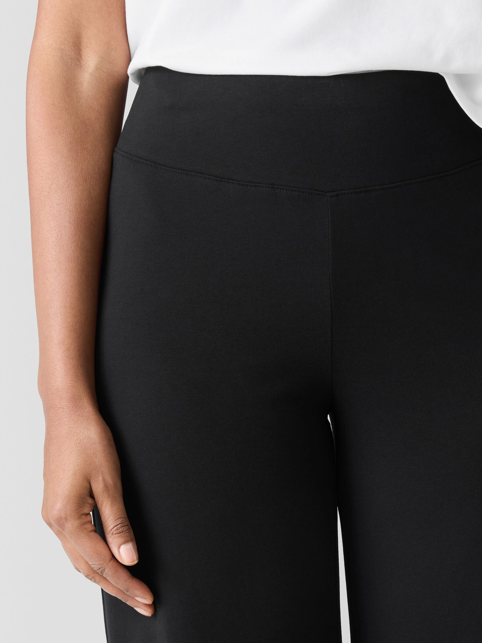 Pima Cotton Stretch Jersey Wide-Leg Pant