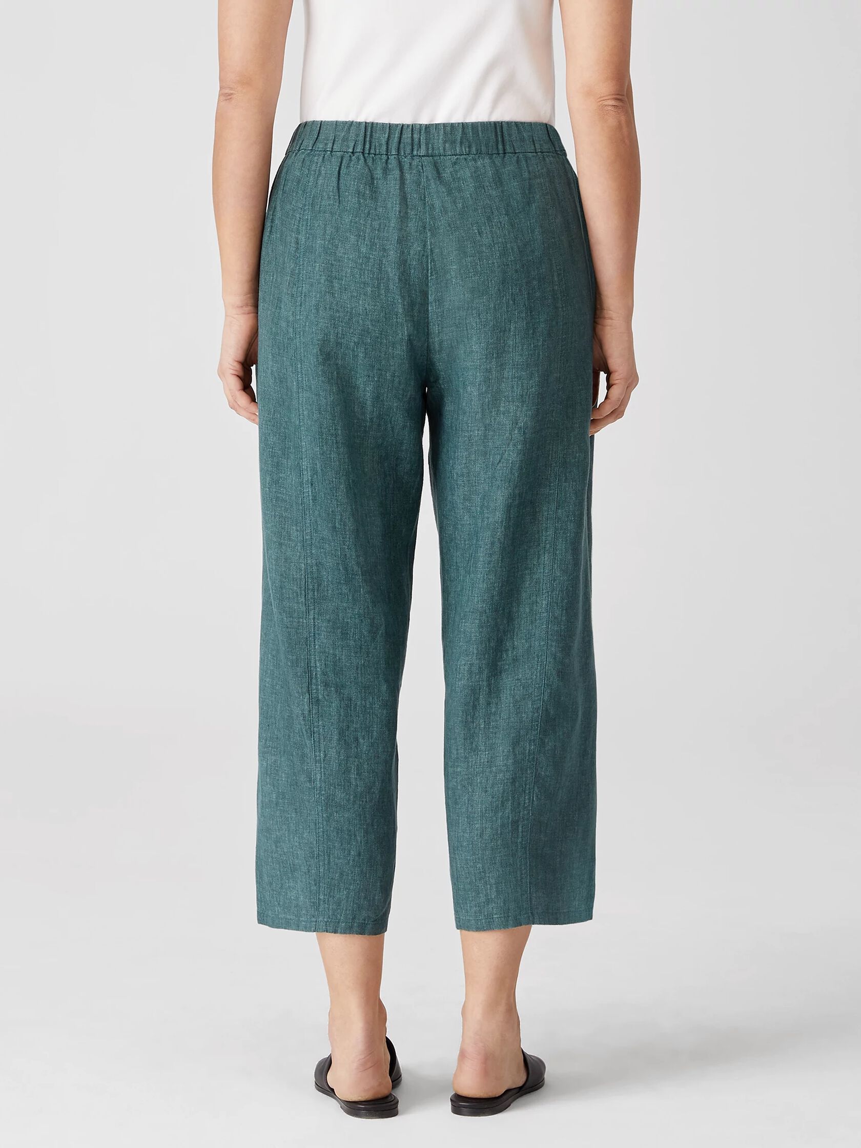 Washed Organic Linen Delave Lantern Pant