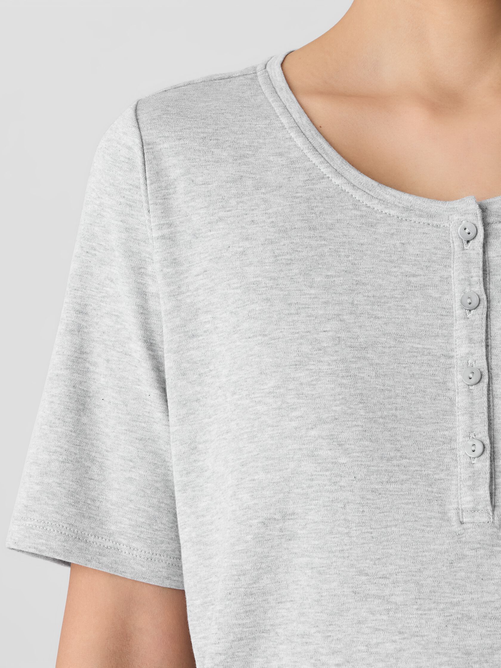 M&eacute;lange Organic Cotton Interlock Henley Sleep Top