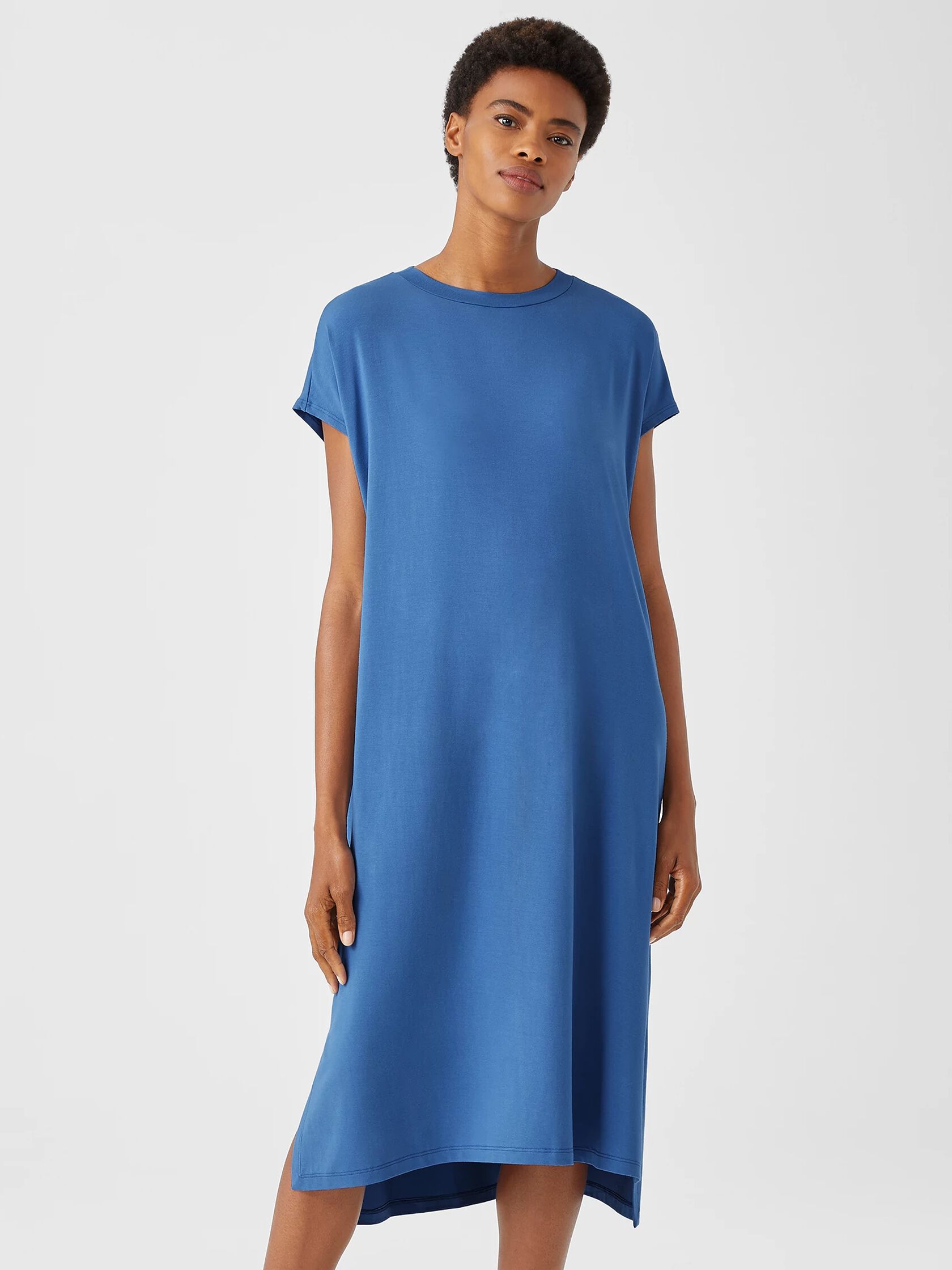 Viscose Jersey Crew Neck Dress