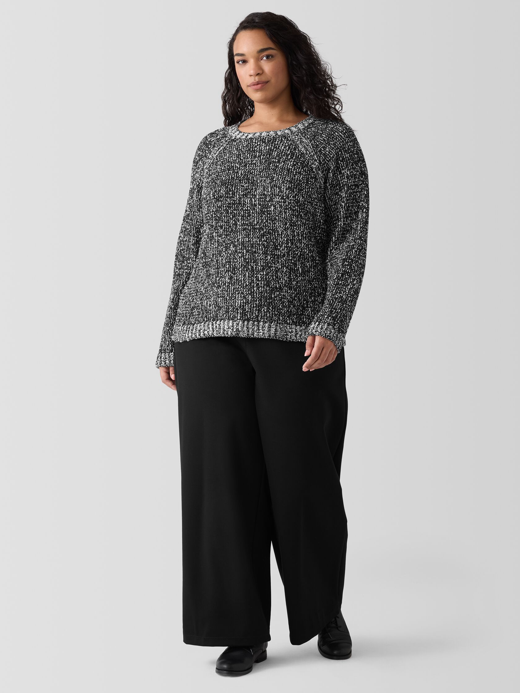 Peruvian Organic Cotton Boucle Crew Neck Top