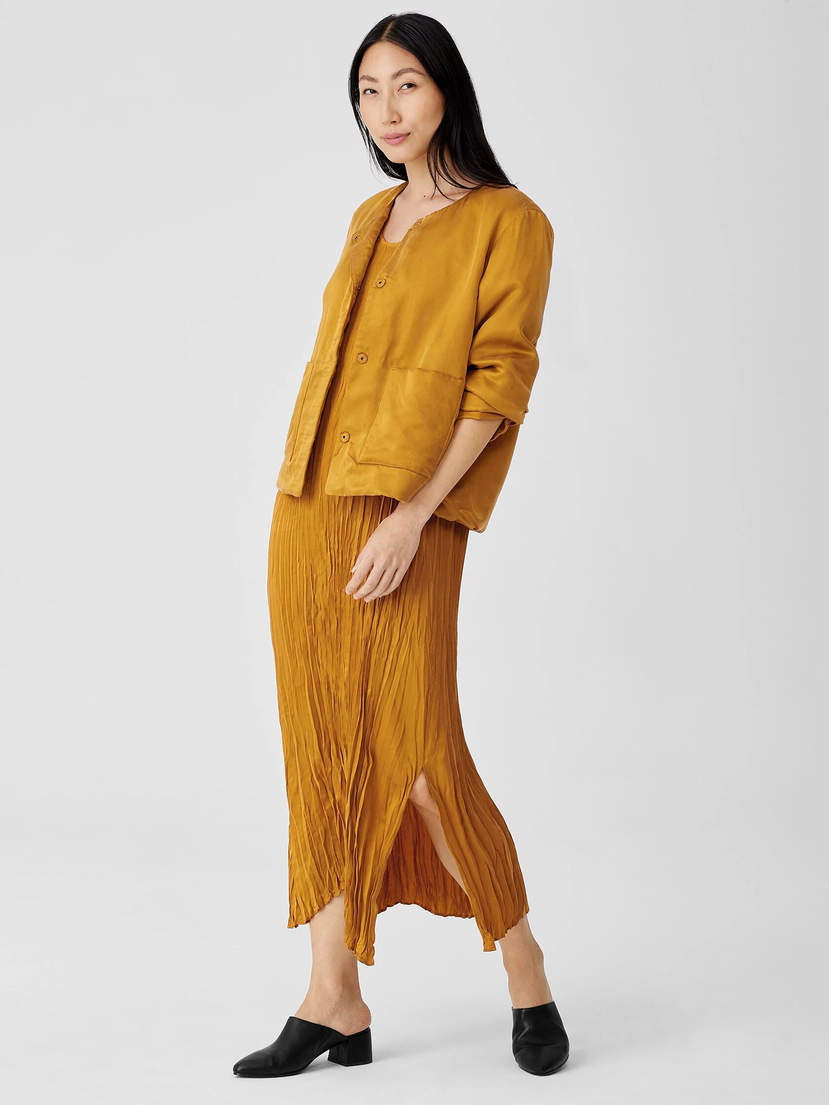 Sandwashed Cupro&nbsp;Padded Jacket