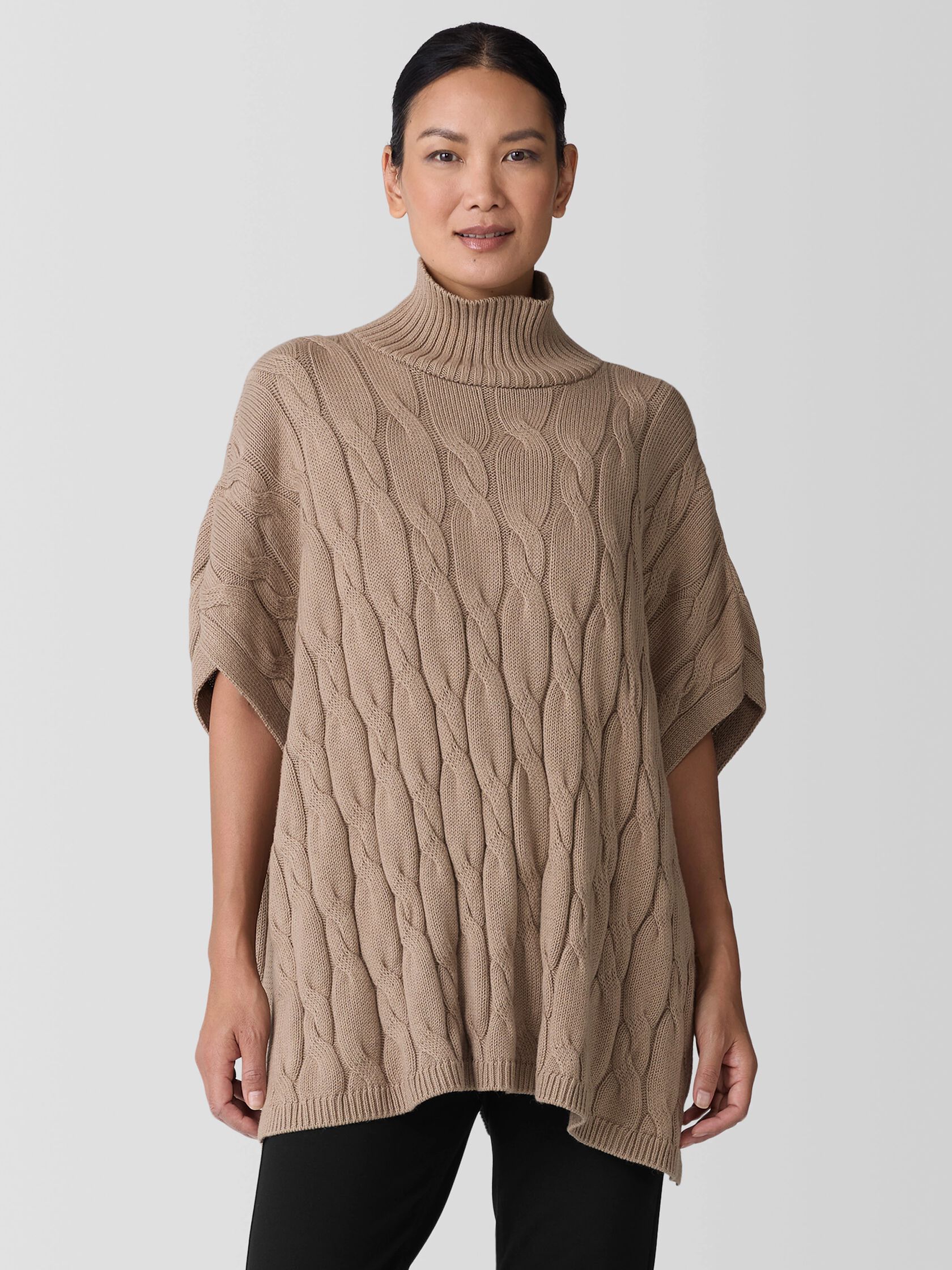 Peruvian Organic Cotton Alpaca Poncho