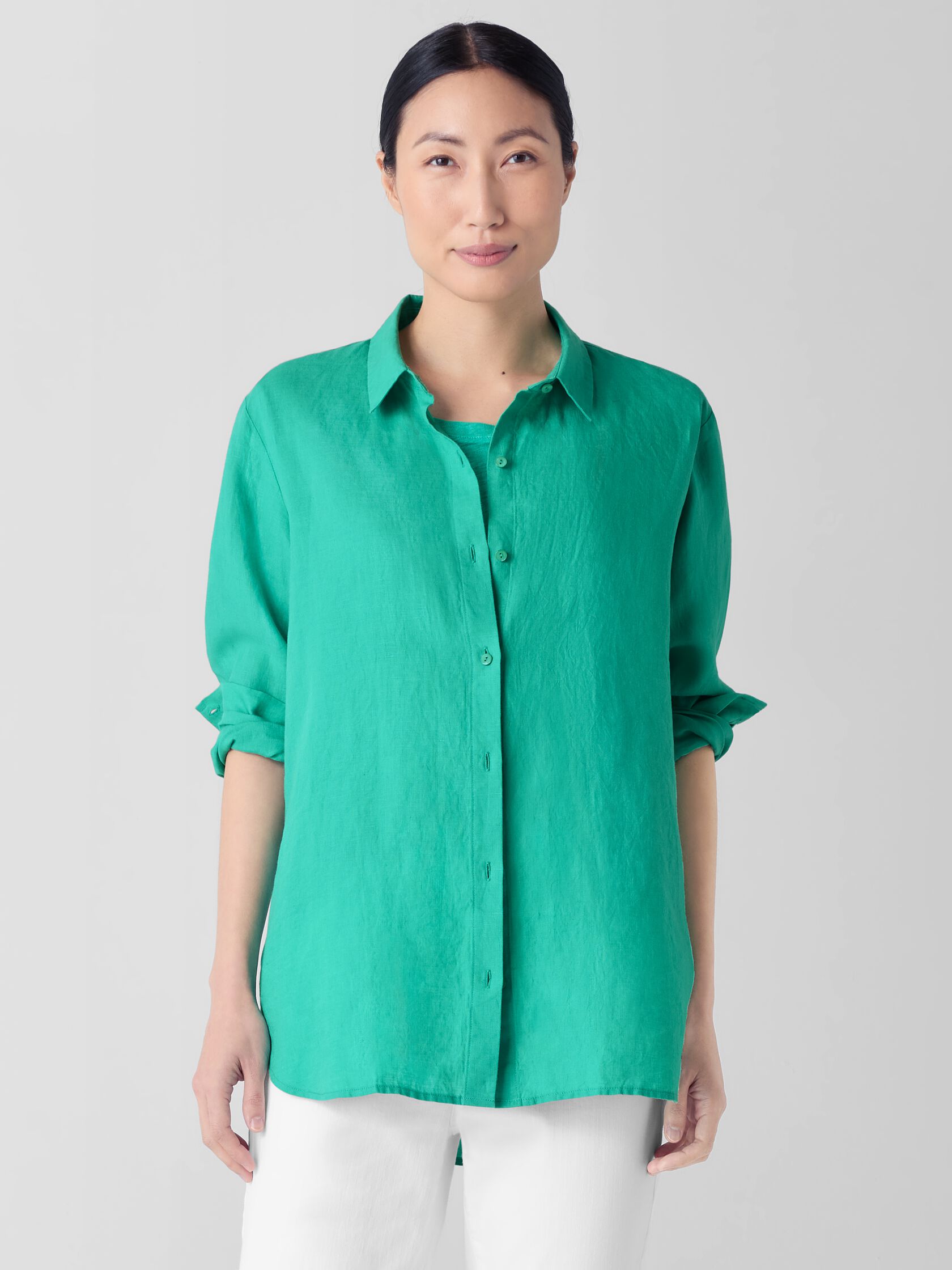 Organic Handkerchief Linen Classic Collar Shirt