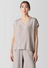 Textured Silk Jacquard V-Neck&nbsp;Top