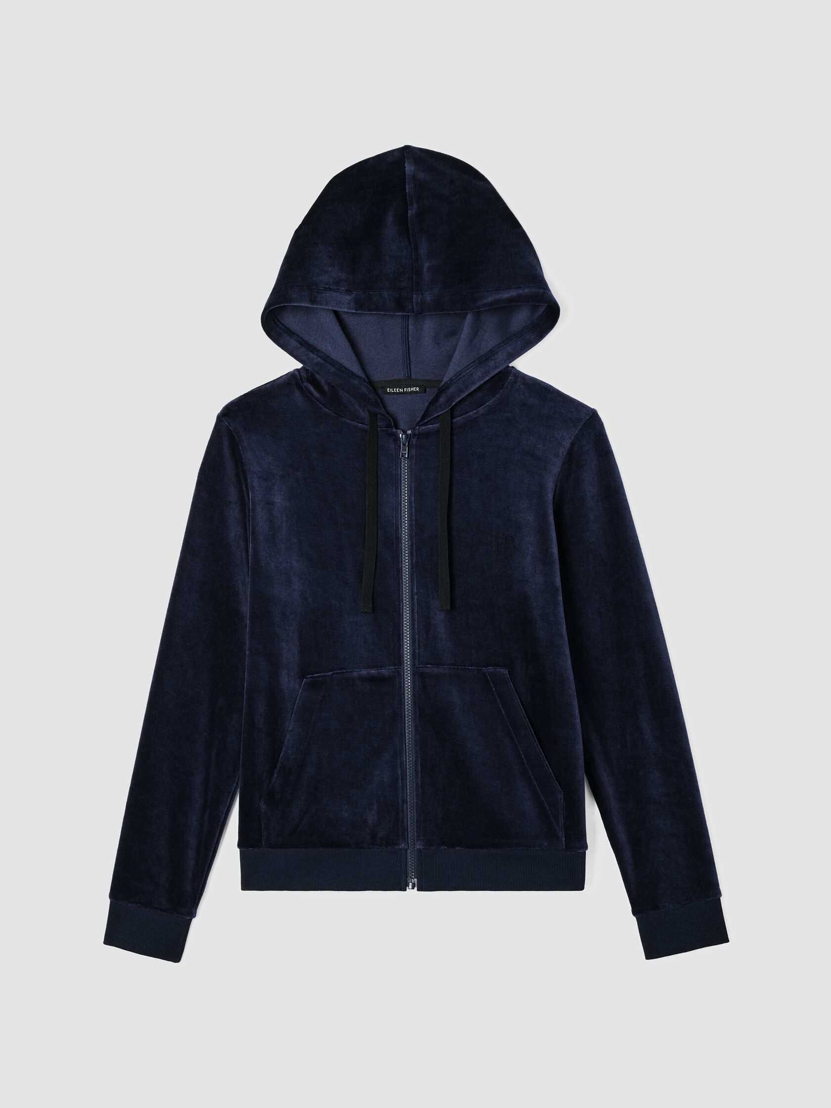 Cozy Velour Knit Hooded Jacket