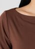Fine Stretch Jersey Knit Bateau Neck Top