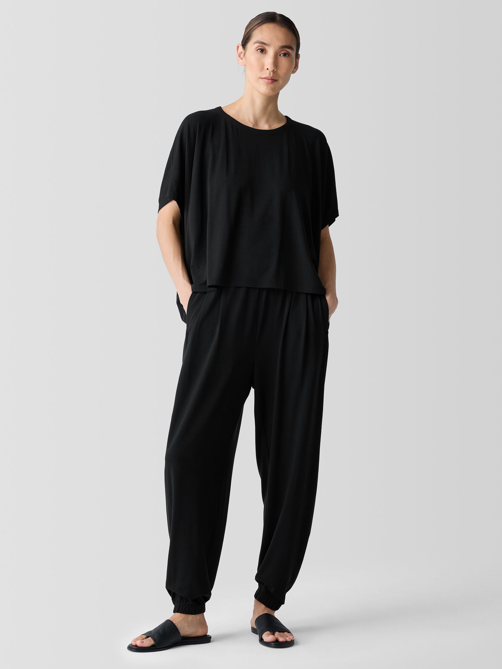 Stretch Jersey Knit&nbsp;Lantern Jogger&nbsp;Pant