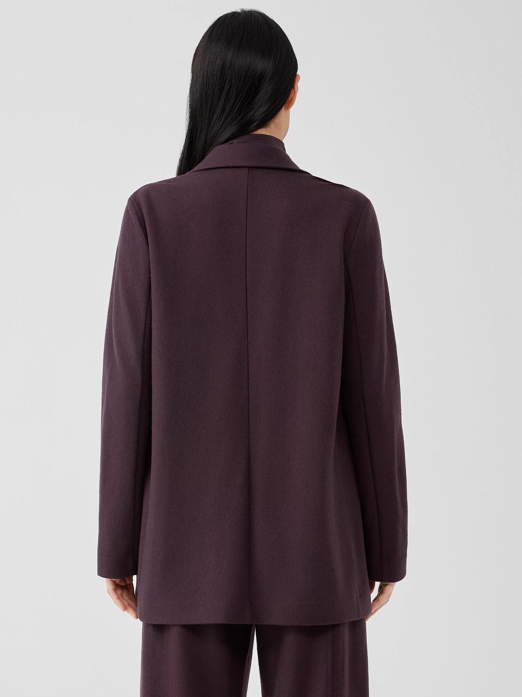 Boiled Wool Jersey Long Blazer