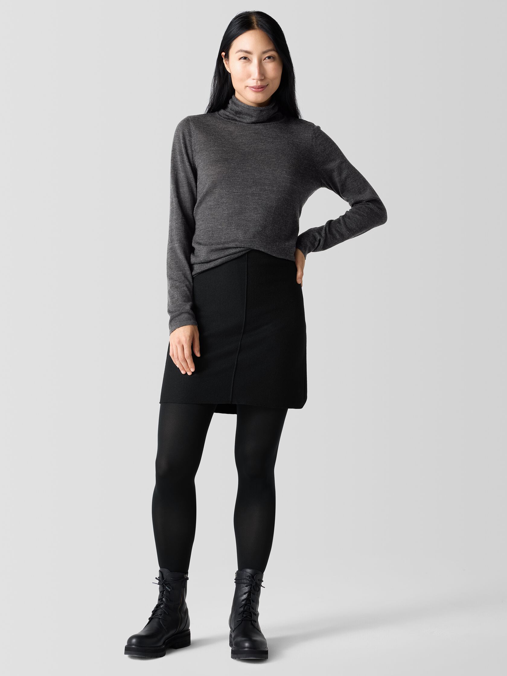 Fine Merino Turtleneck Top in&nbsp;Regenerative Wool