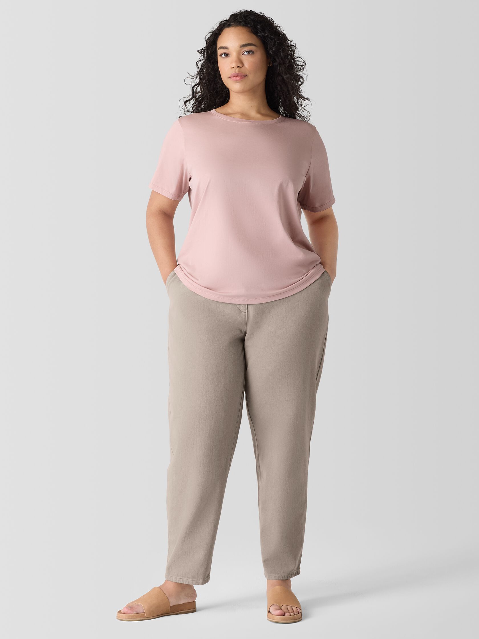 Organic Pima Cotton Jersey&nbsp;Round Neck Tee