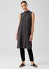Woven Pliss&eacute; Mock Neck Dress