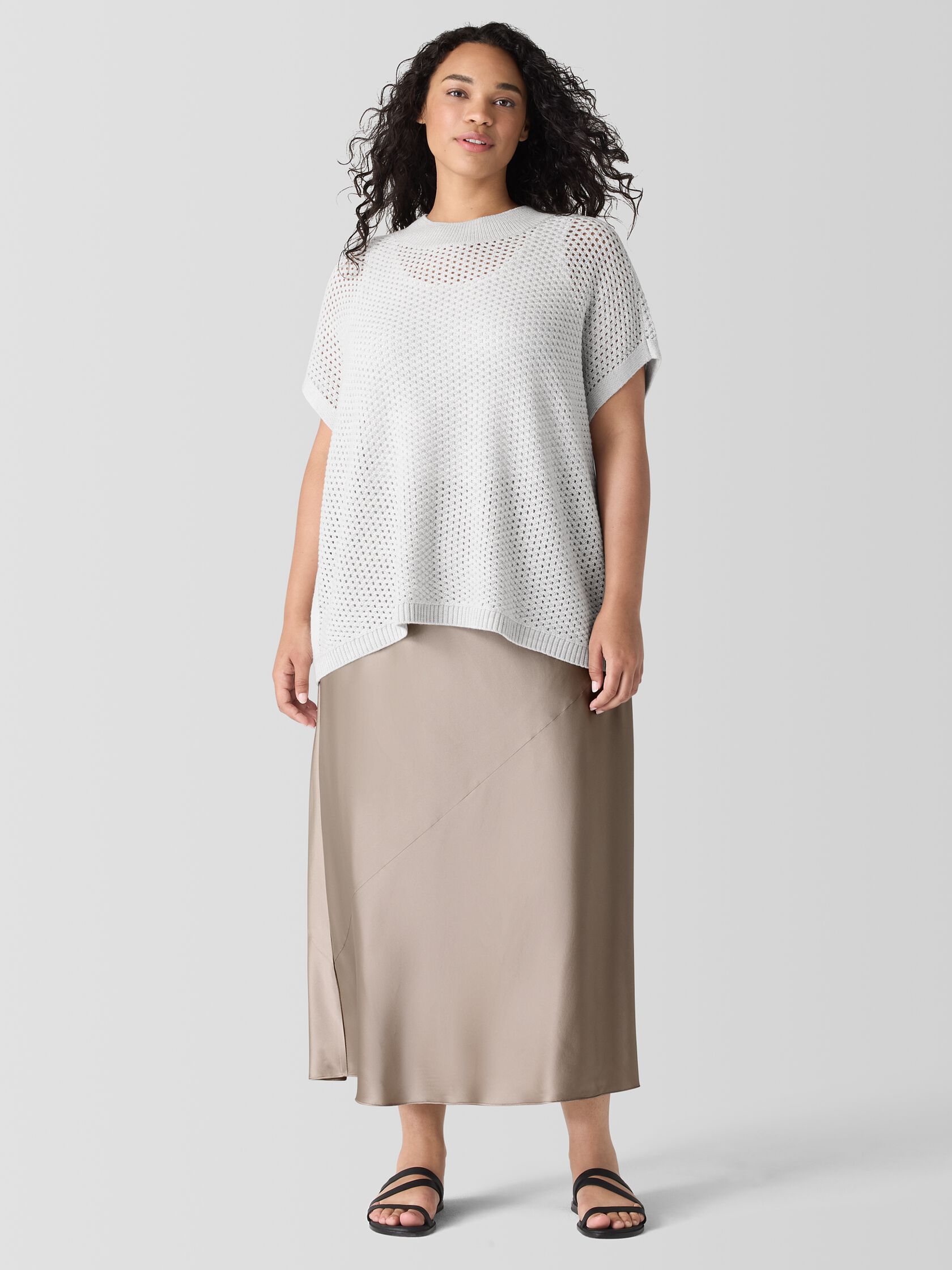 Stretch Silk Charmeuse Bias Skirt
