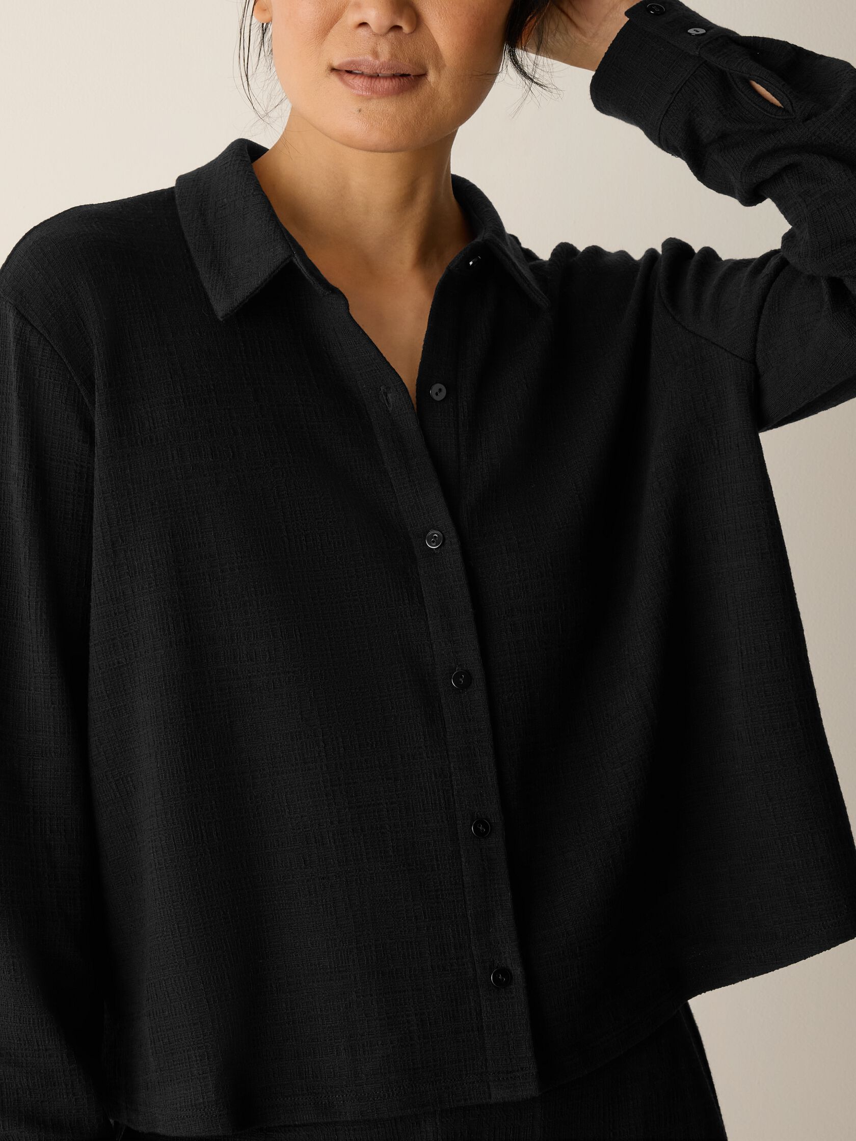 Cross Hatch Stretch Jersey Classic Collar Shirt