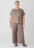 Stretch Cotton Twill Wide-Leg Trouser Pant