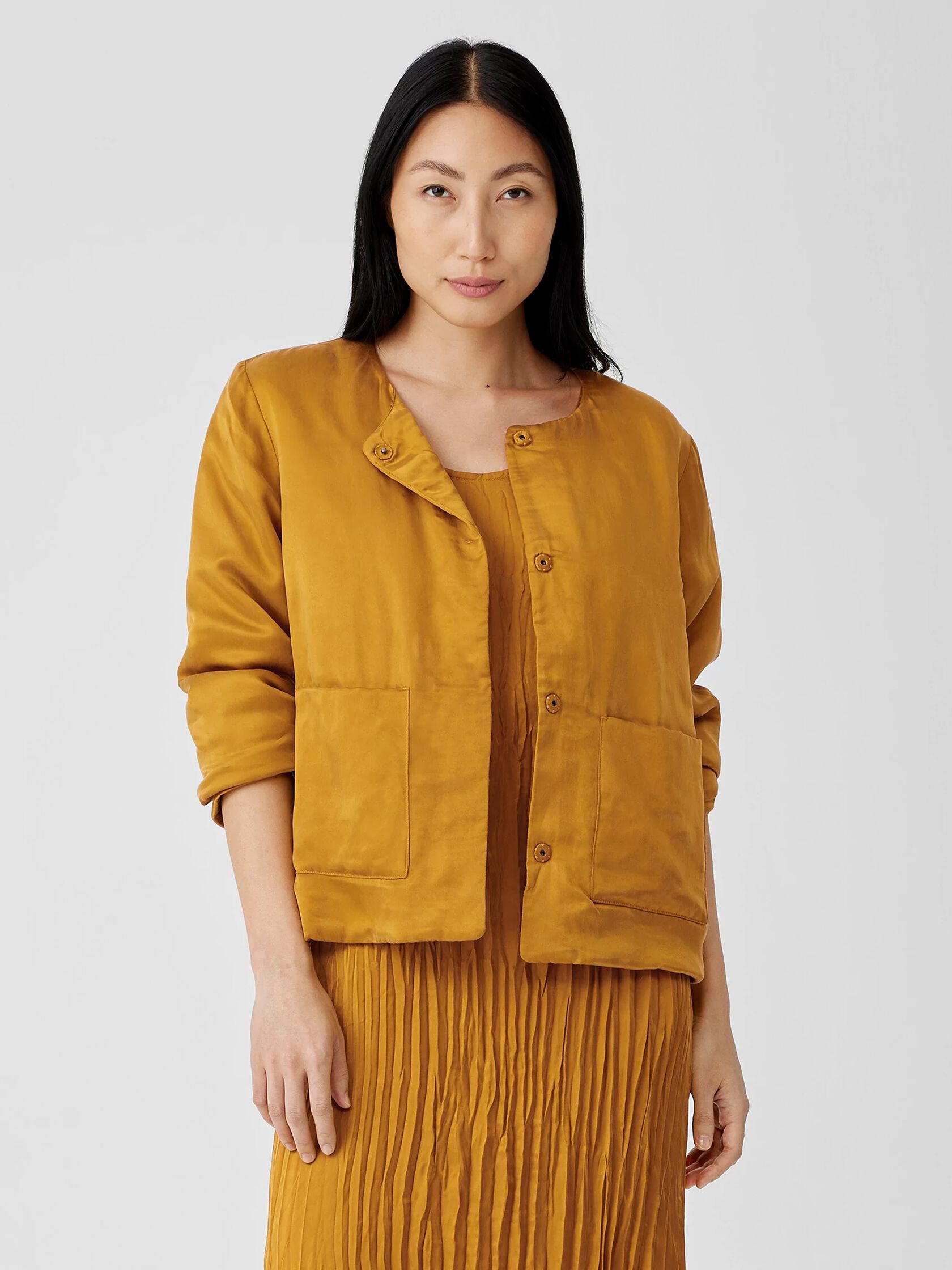 Sandwashed Cupro&nbsp;Padded Jacket