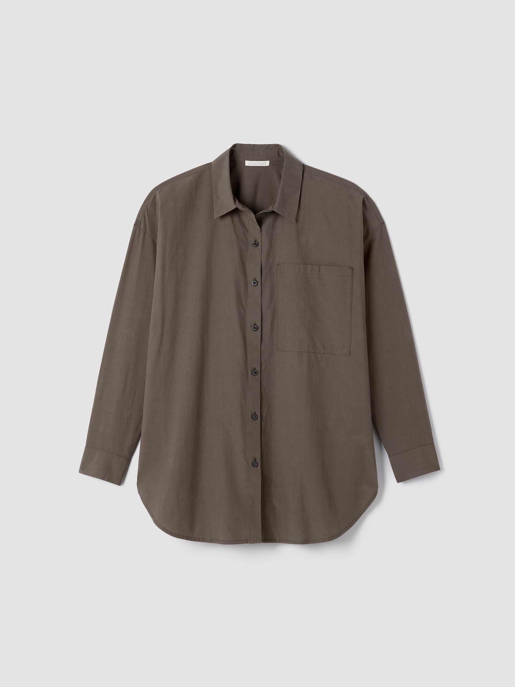 Washed Organic Cotton Poplin Classic Collar Long Shirt