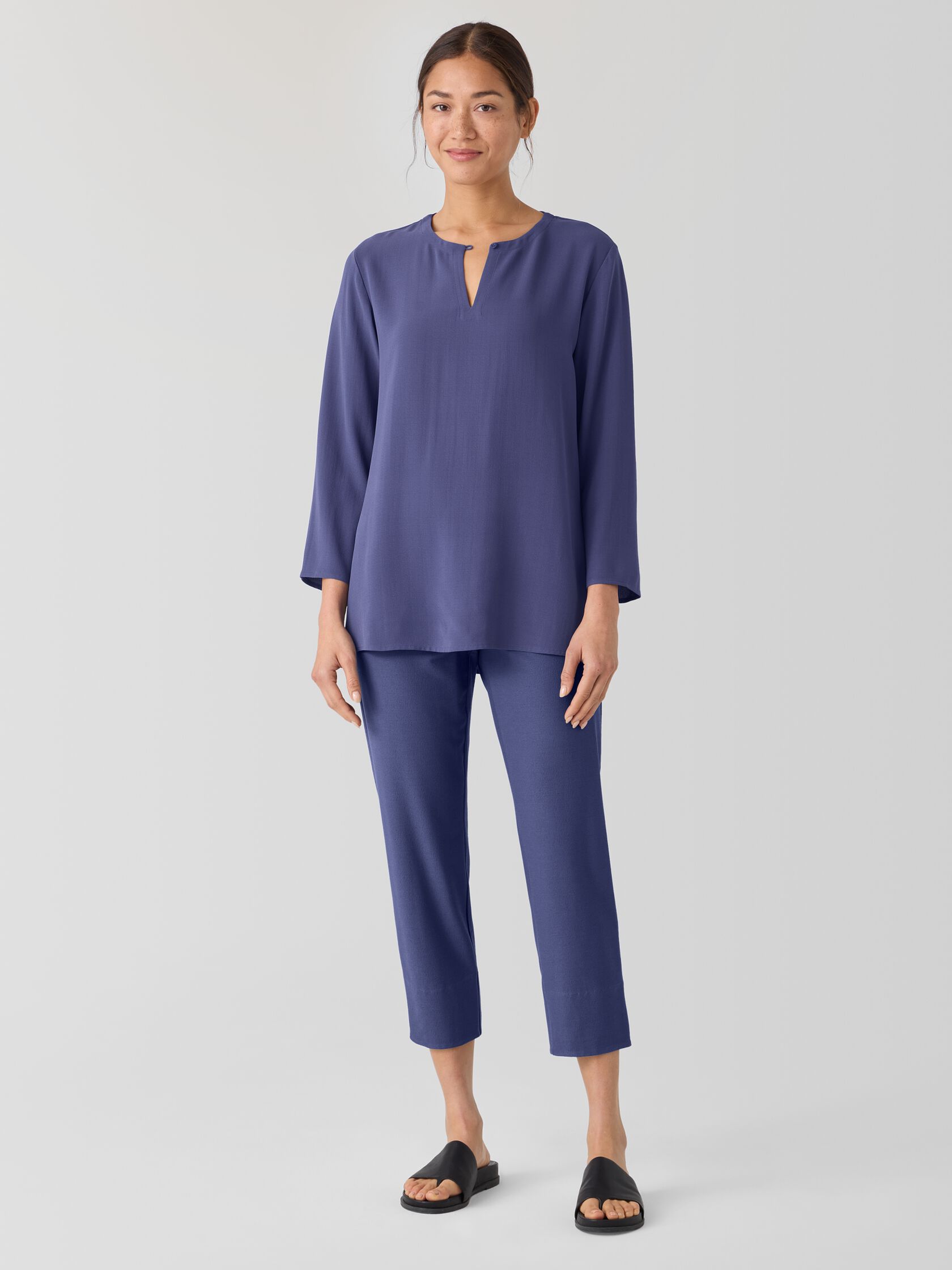 Washable Stretch Crepe Slim Pant