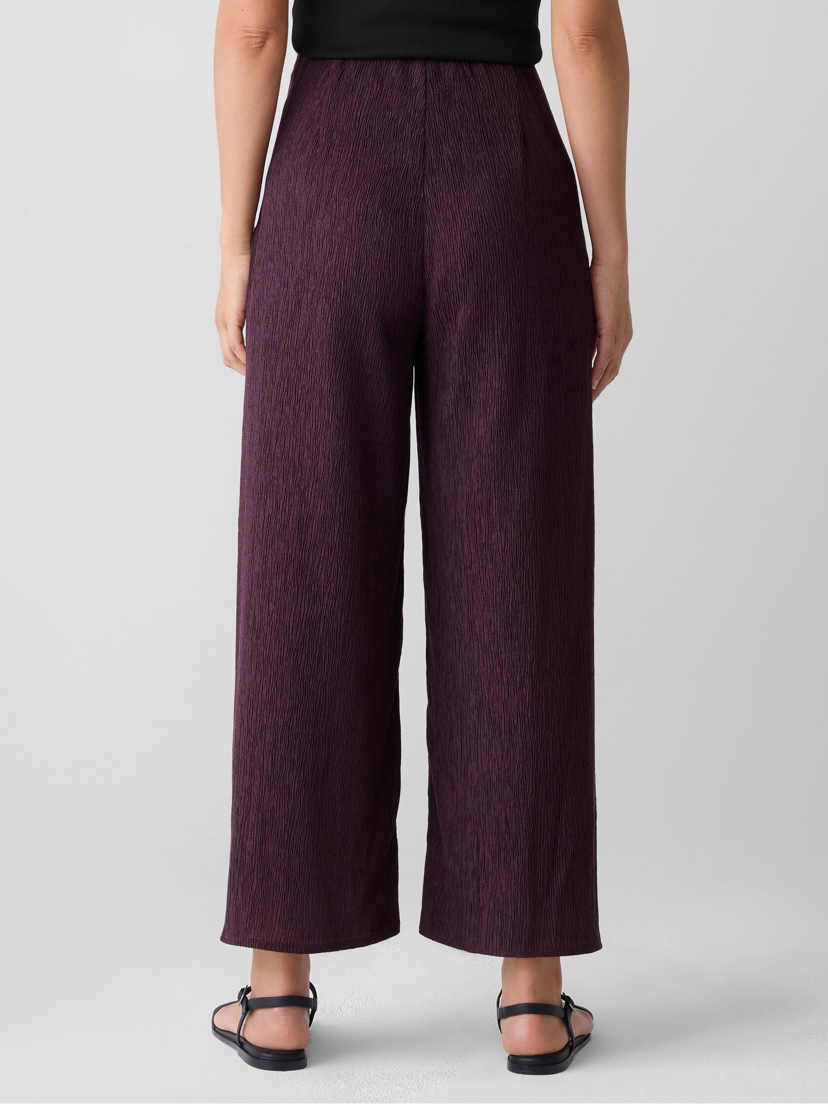 Woven Pliss&eacute; Wide-Leg Pant