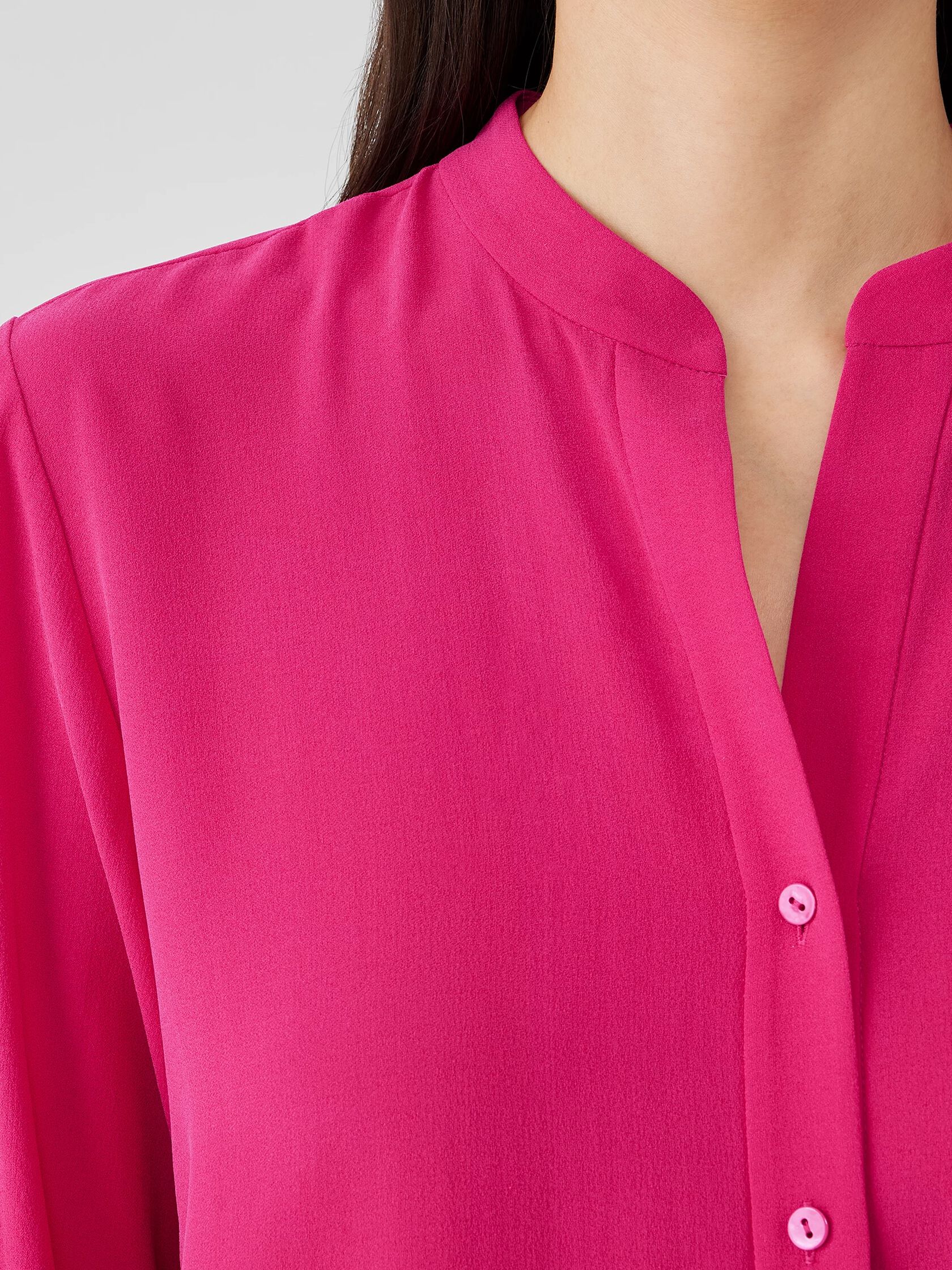 Silk Georgette Crepe Shirred-Back&nbsp;Shirt