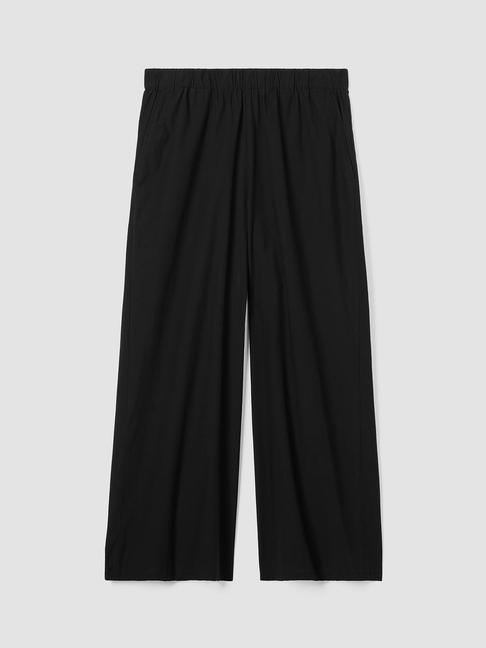 Washed Organic Cotton Poplin Wide-Leg Pant