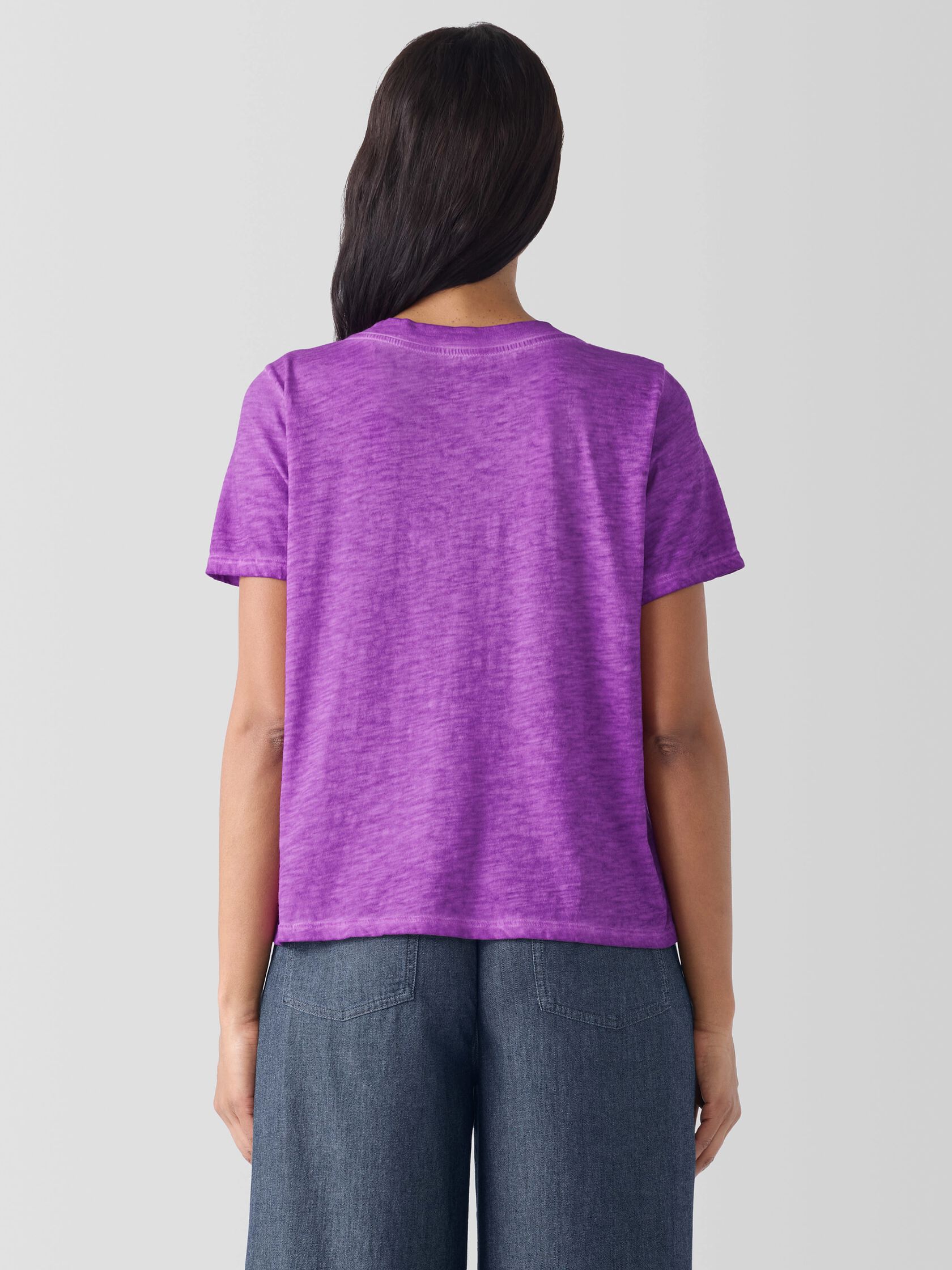 Organic Cotton Hazy Slub V-Neck Tee