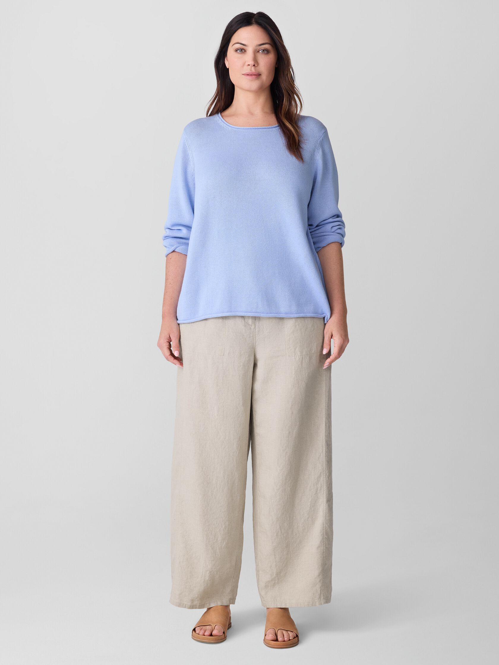 Peruvian Cotton Blend Jewel Neck Top