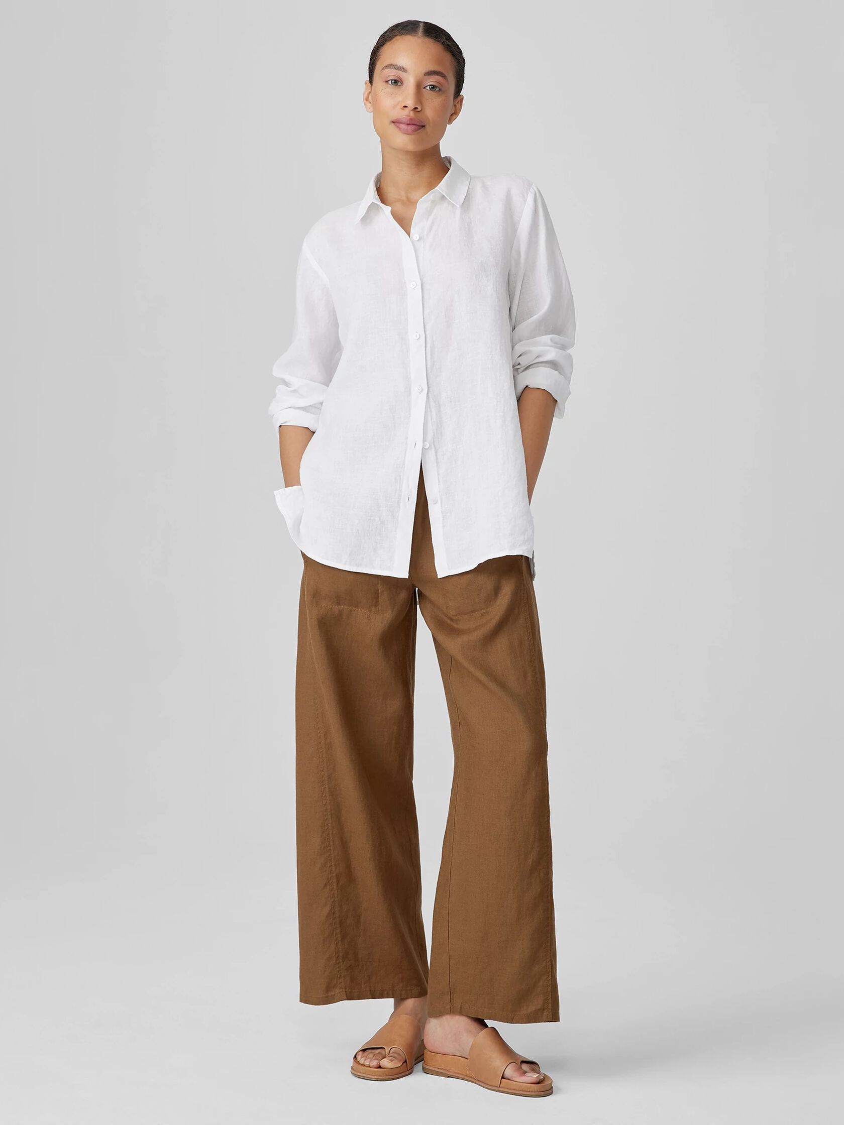 Organic Handkerchief Linen Classic Collar Shirt